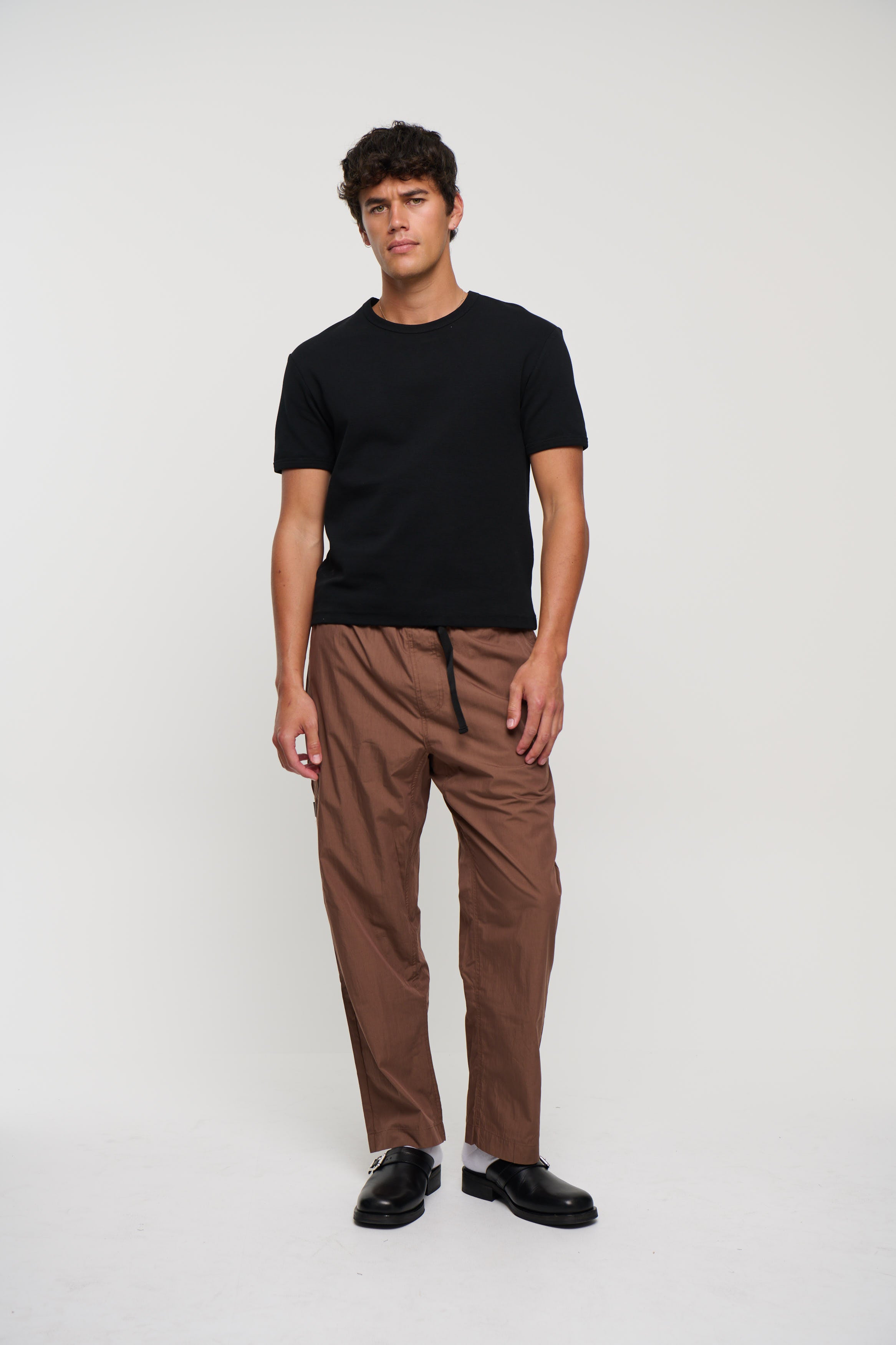 Charlie Baggy Nylon Pant Choc