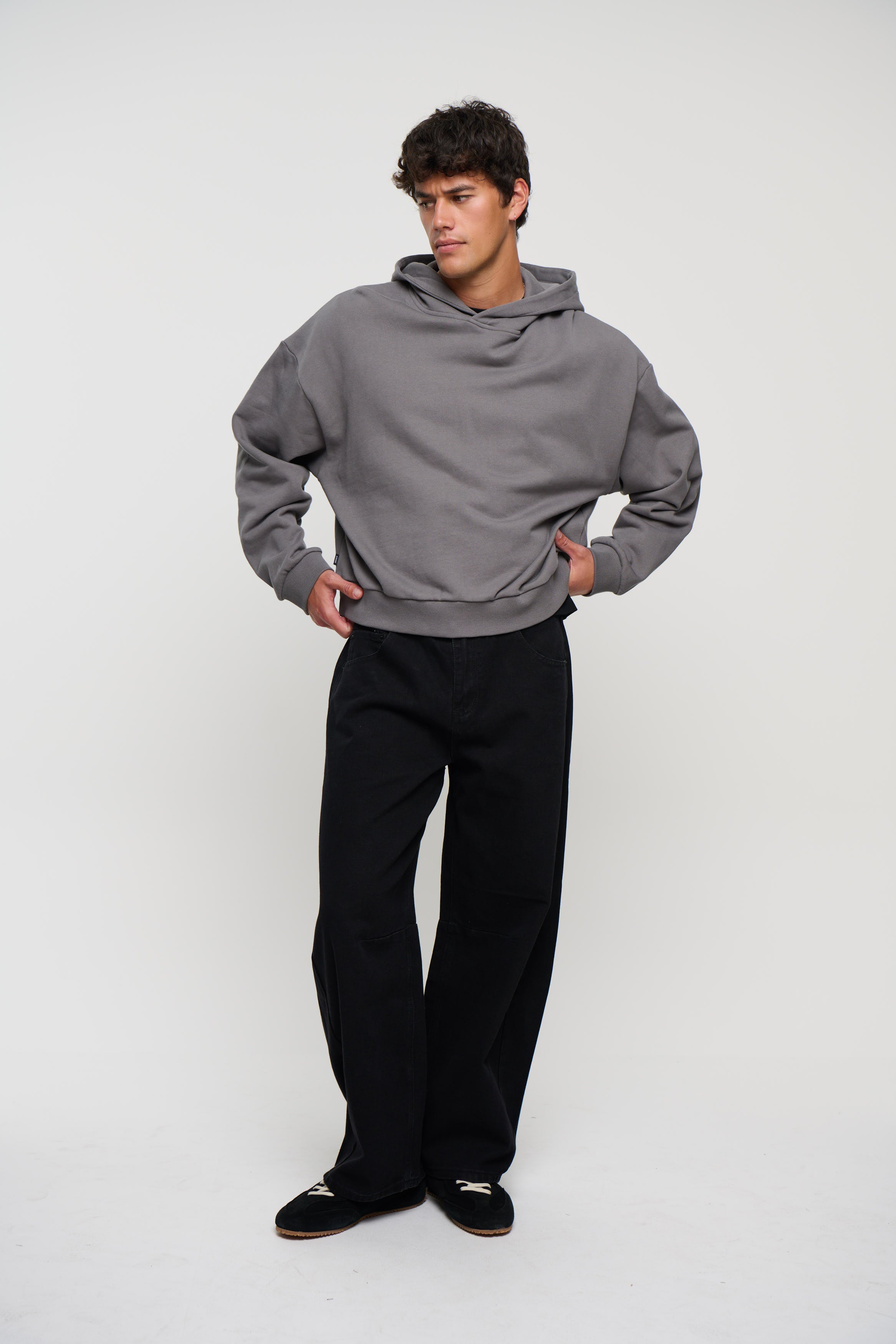 Marcus Heavyweight Cotton Hoodie Charcoal