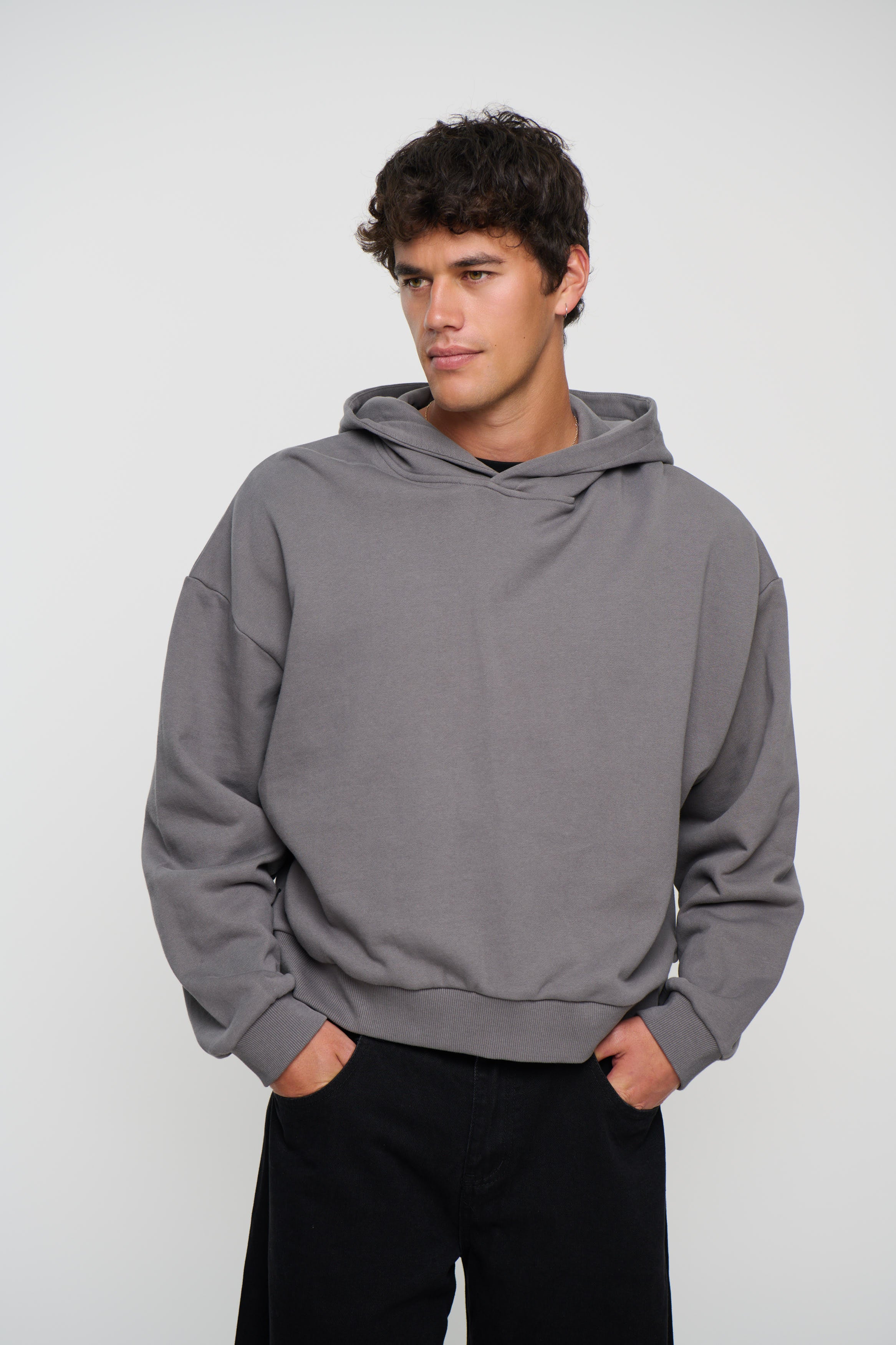 Marcus Heavyweight Cotton Hoodie Charcoal