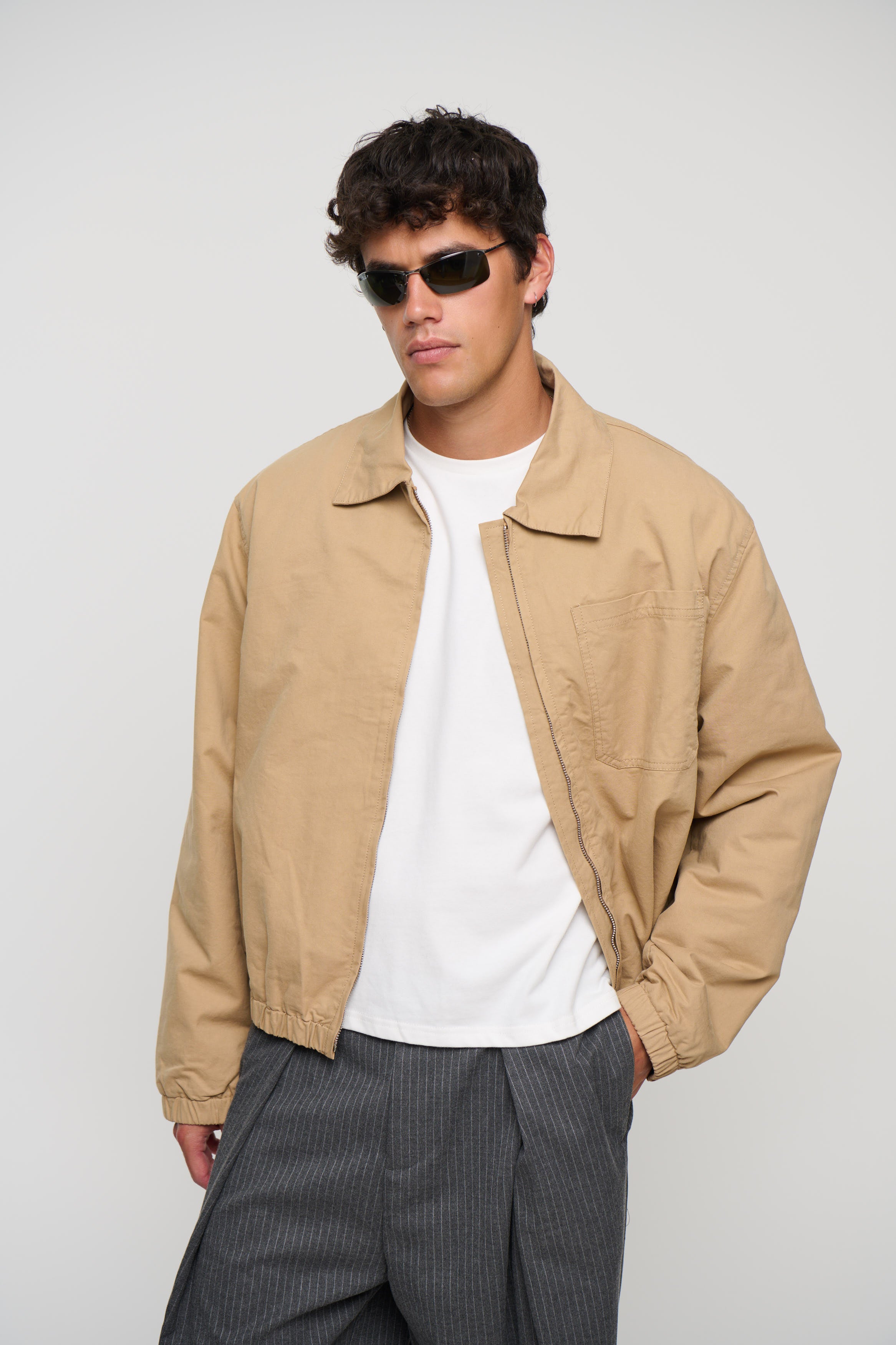 Charlie Soft Cotton Bomber Sand