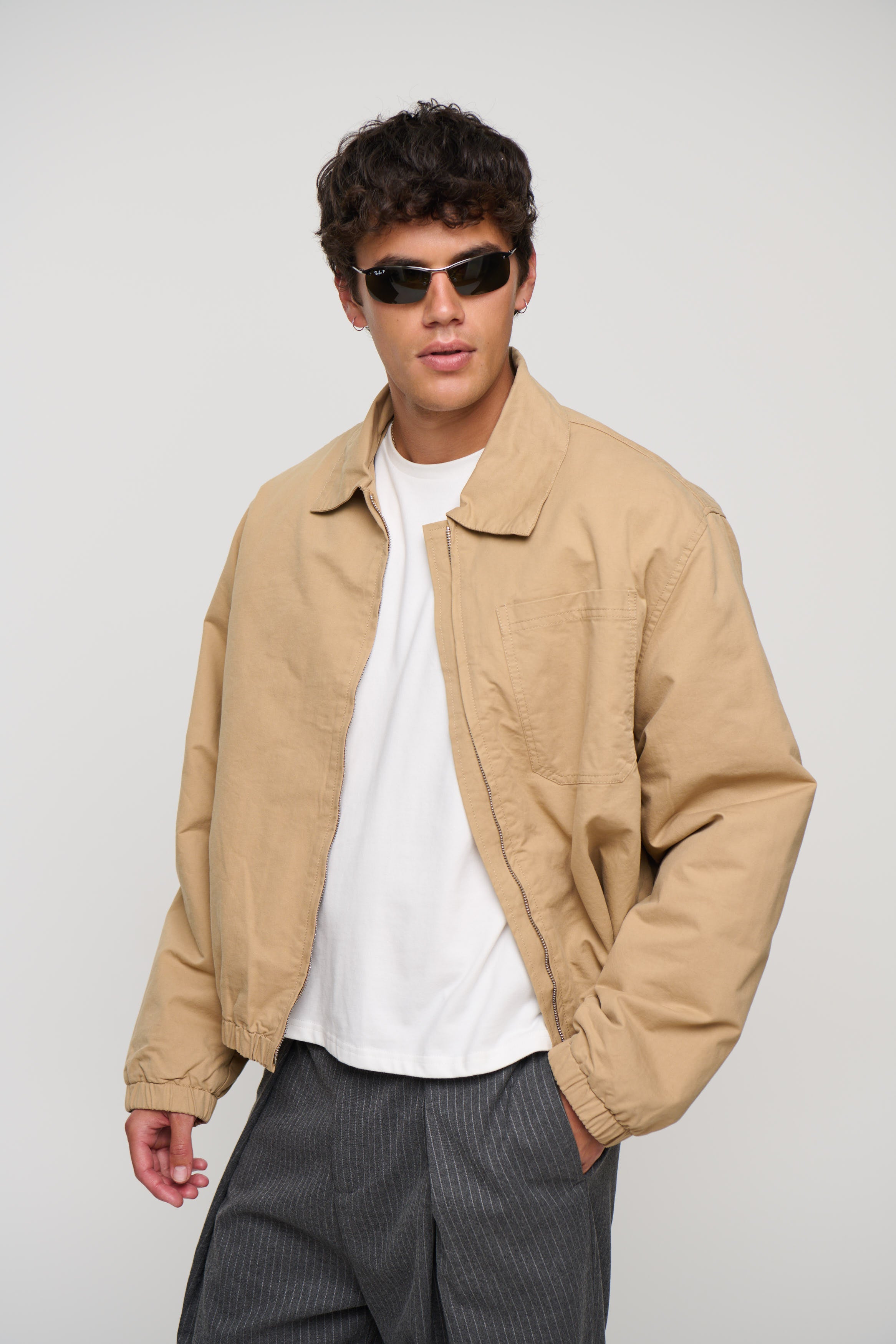 Charlie Soft Cotton Bomber Sand