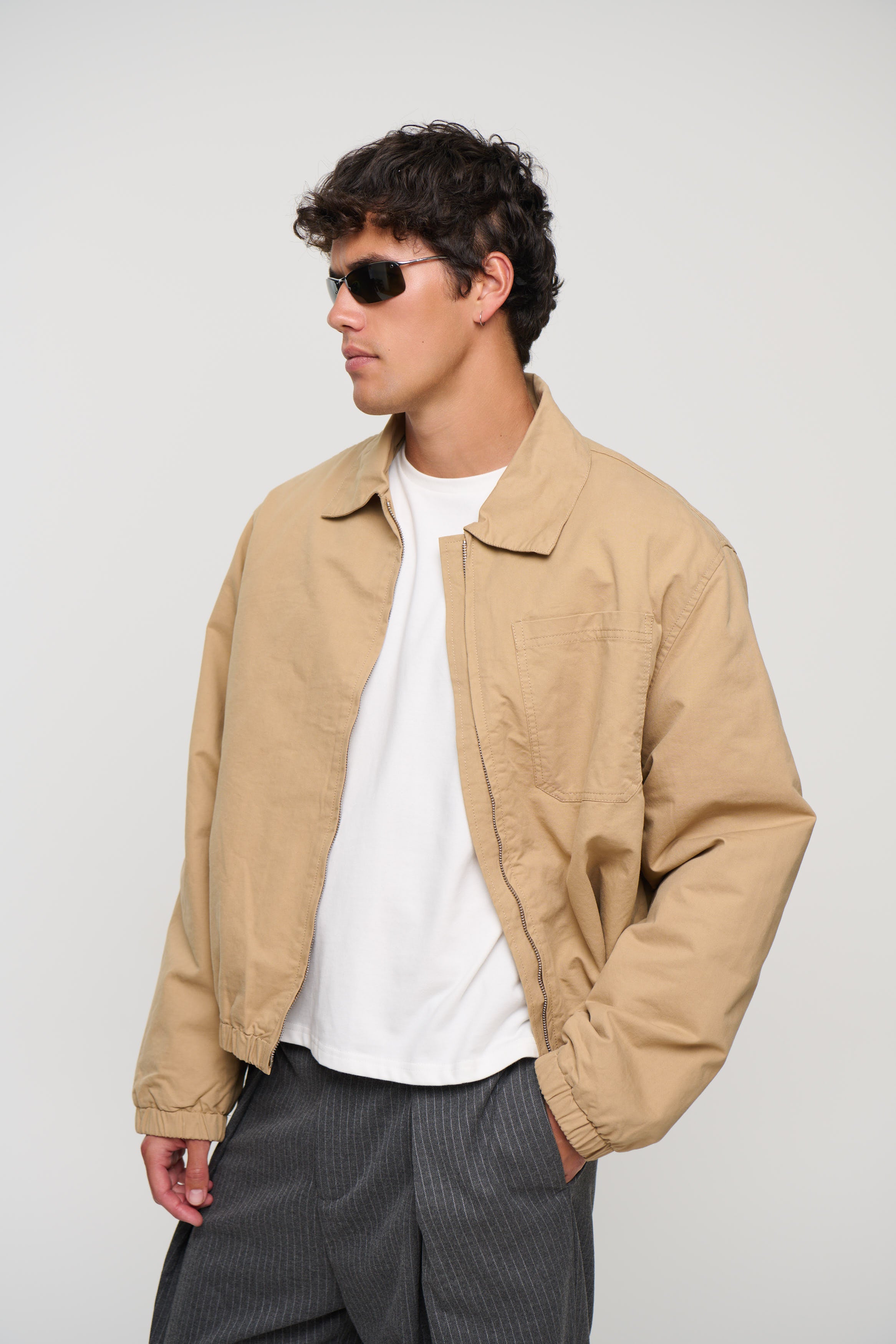 Charlie Soft Cotton Bomber Sand
