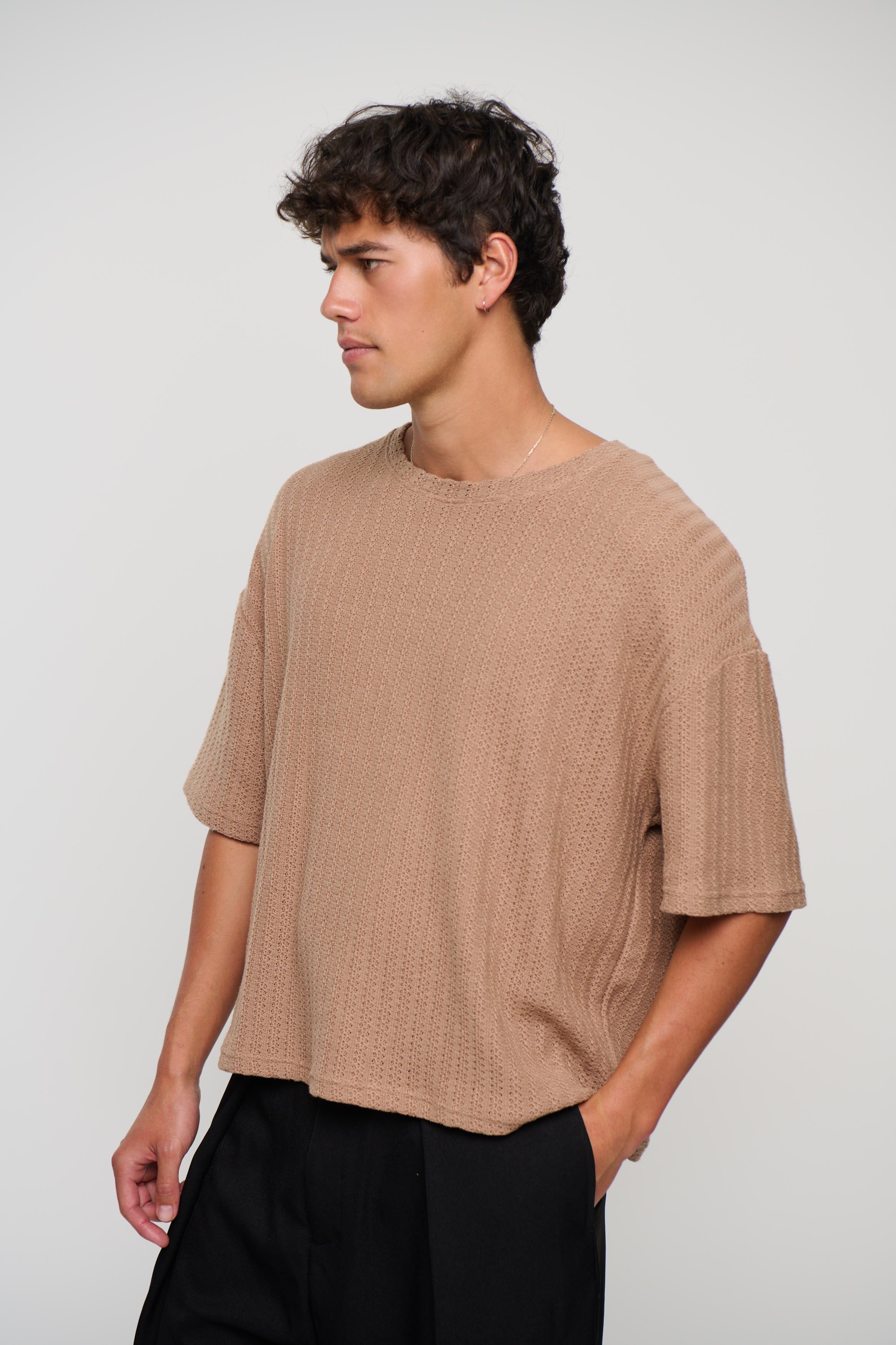 Vinnie Two Thread Stitch Tee Choc