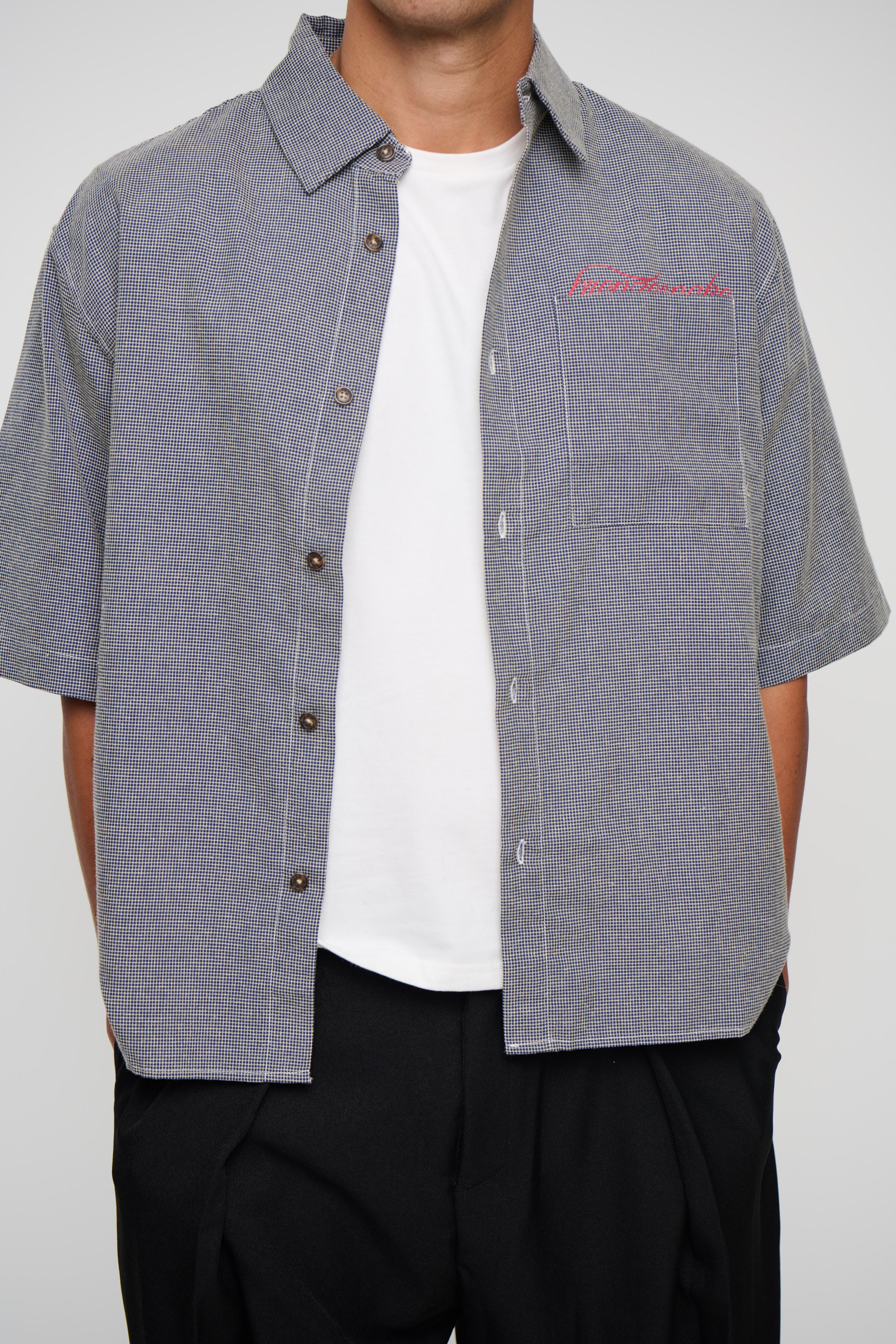 Scott Shirt Check Blue Print