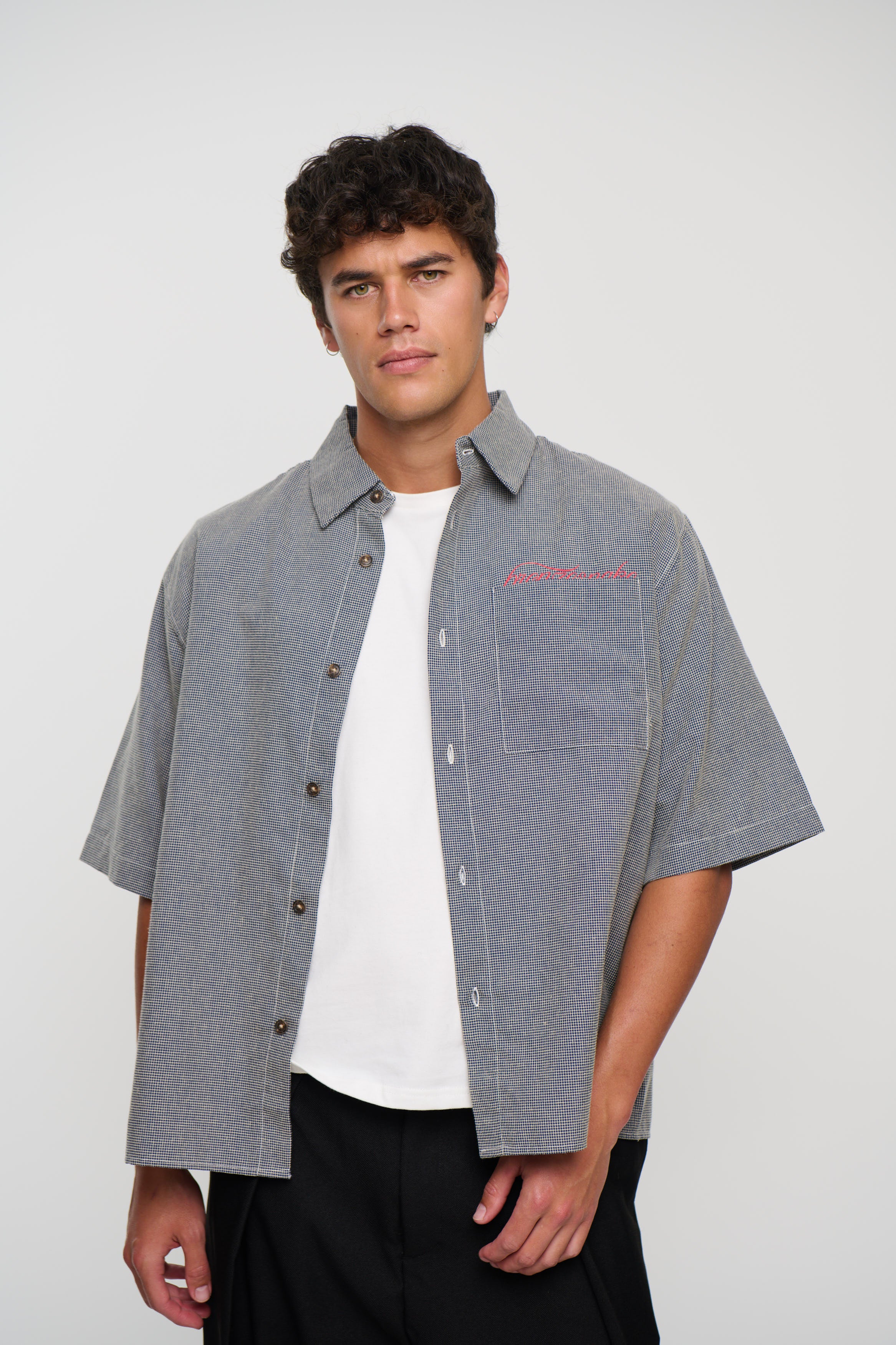 Scott Shirt Check Blue Print