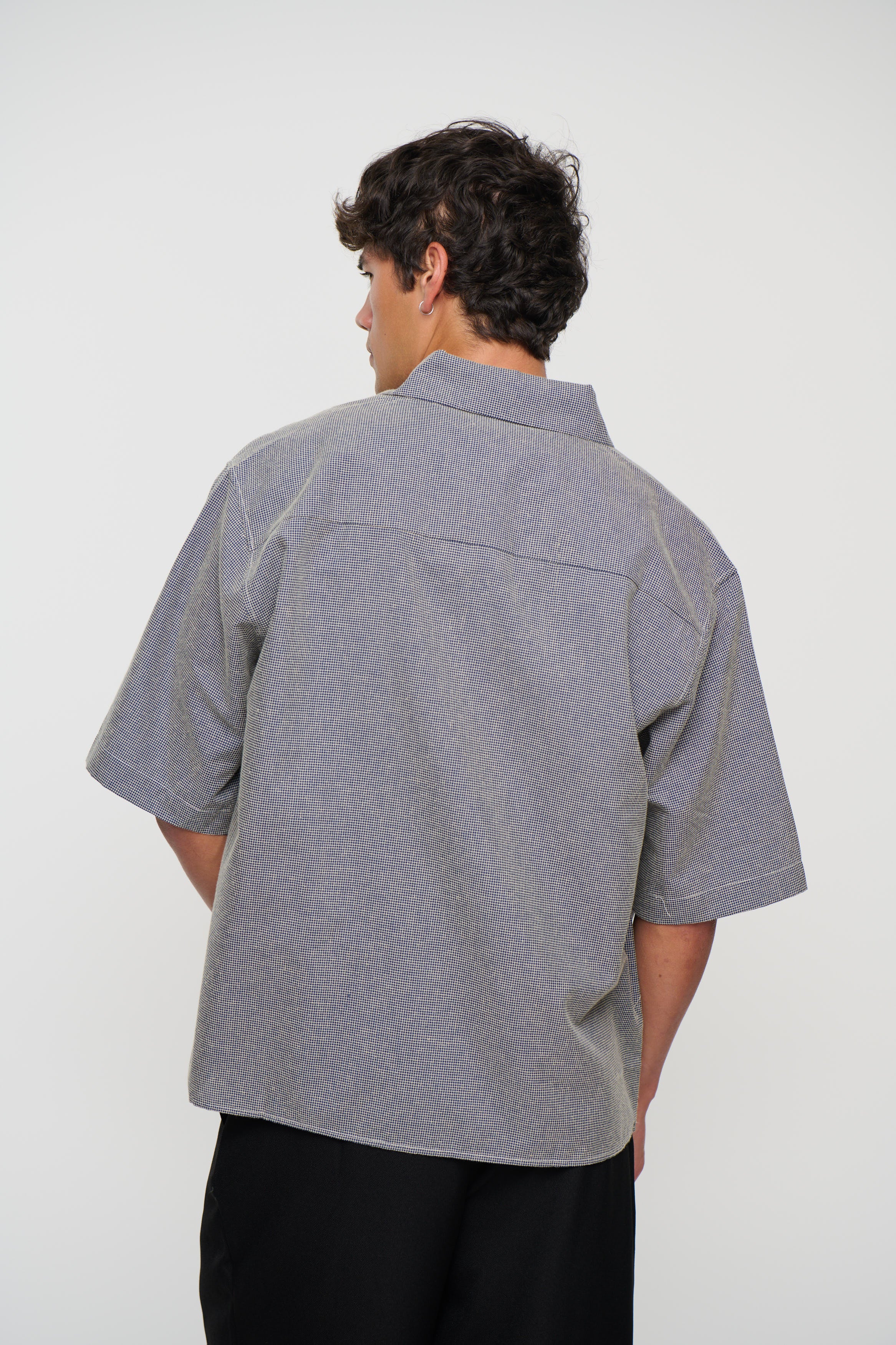 Scott Shirt Check Blue Embroidery