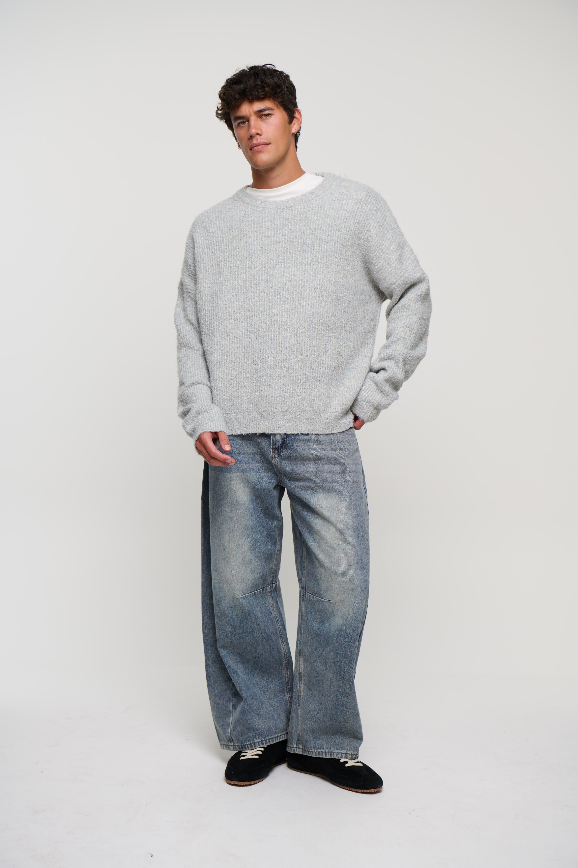 Soft Crew Knit Light Grey