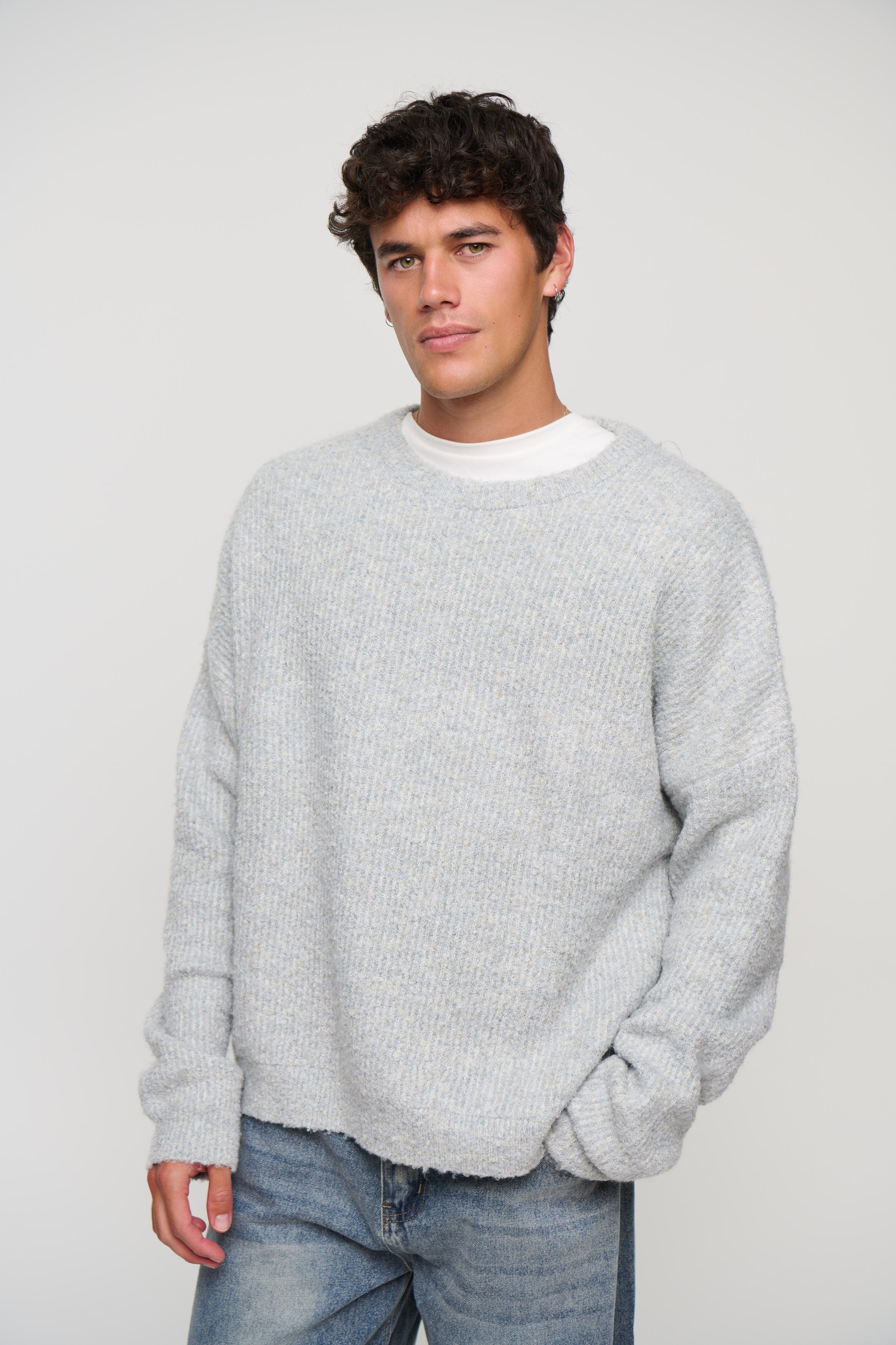 Soft Crew Knit Light Grey
