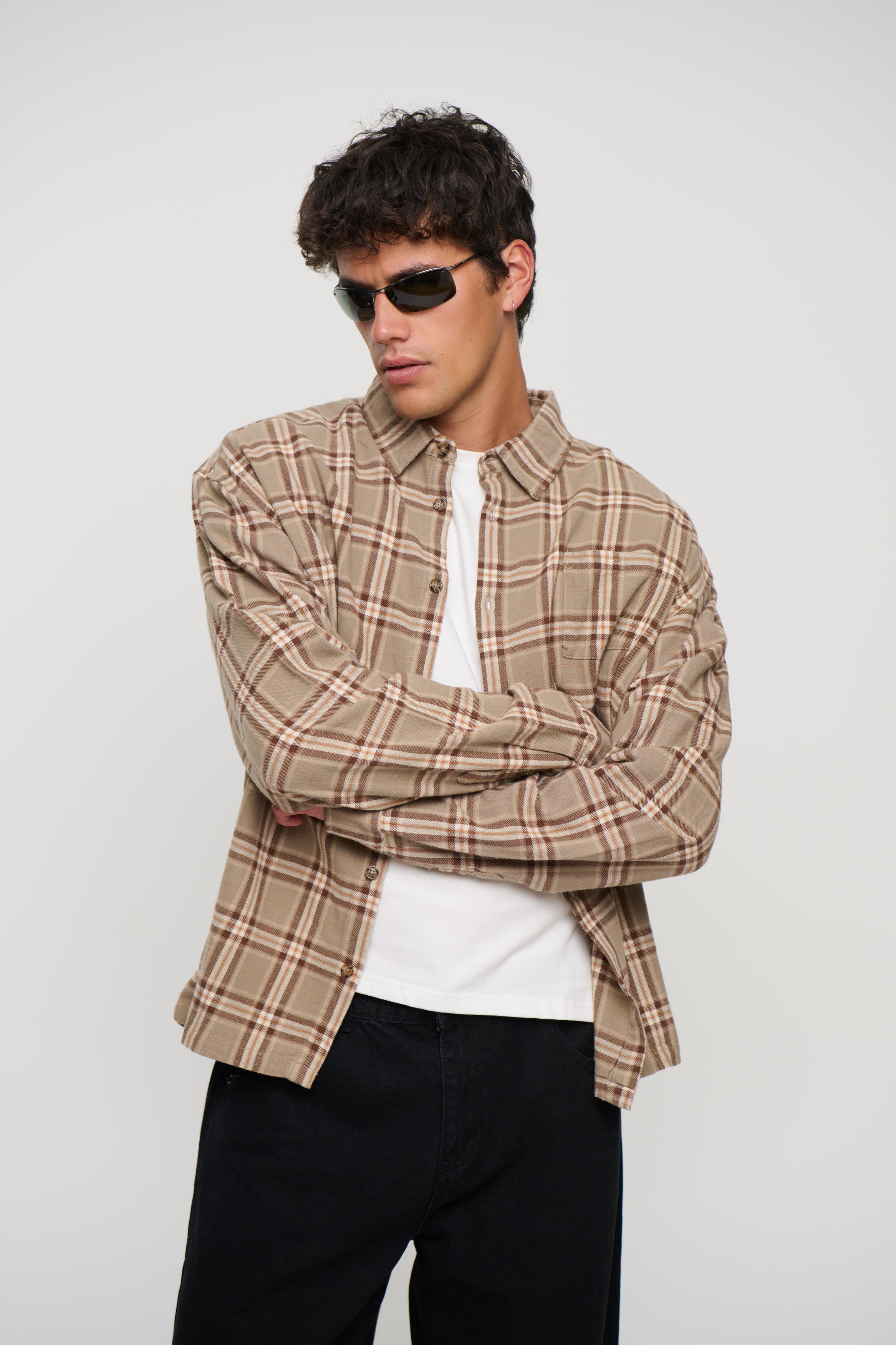 Brooklyn Check Shirt Light Brown