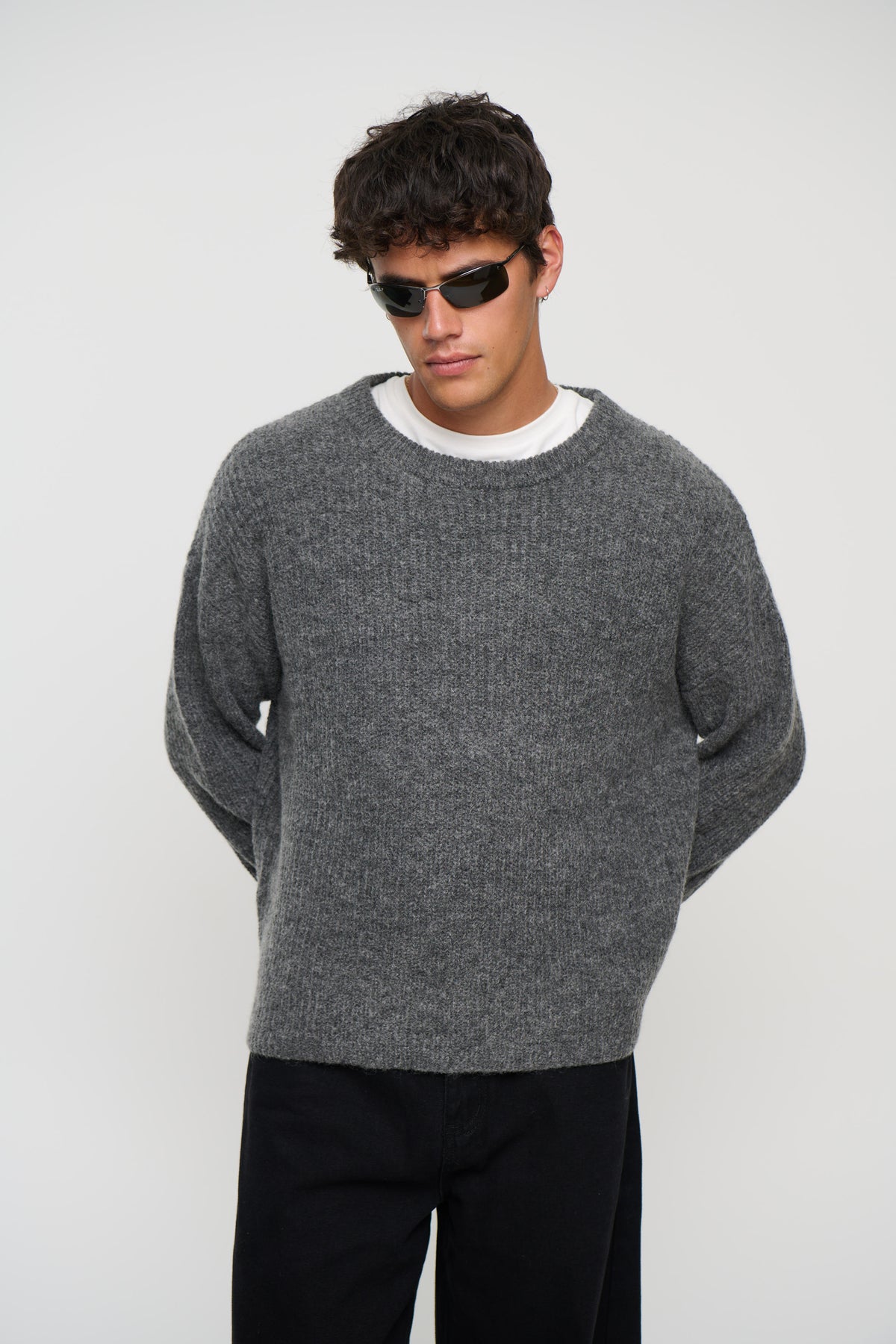 Mohair Knit Dark Grey