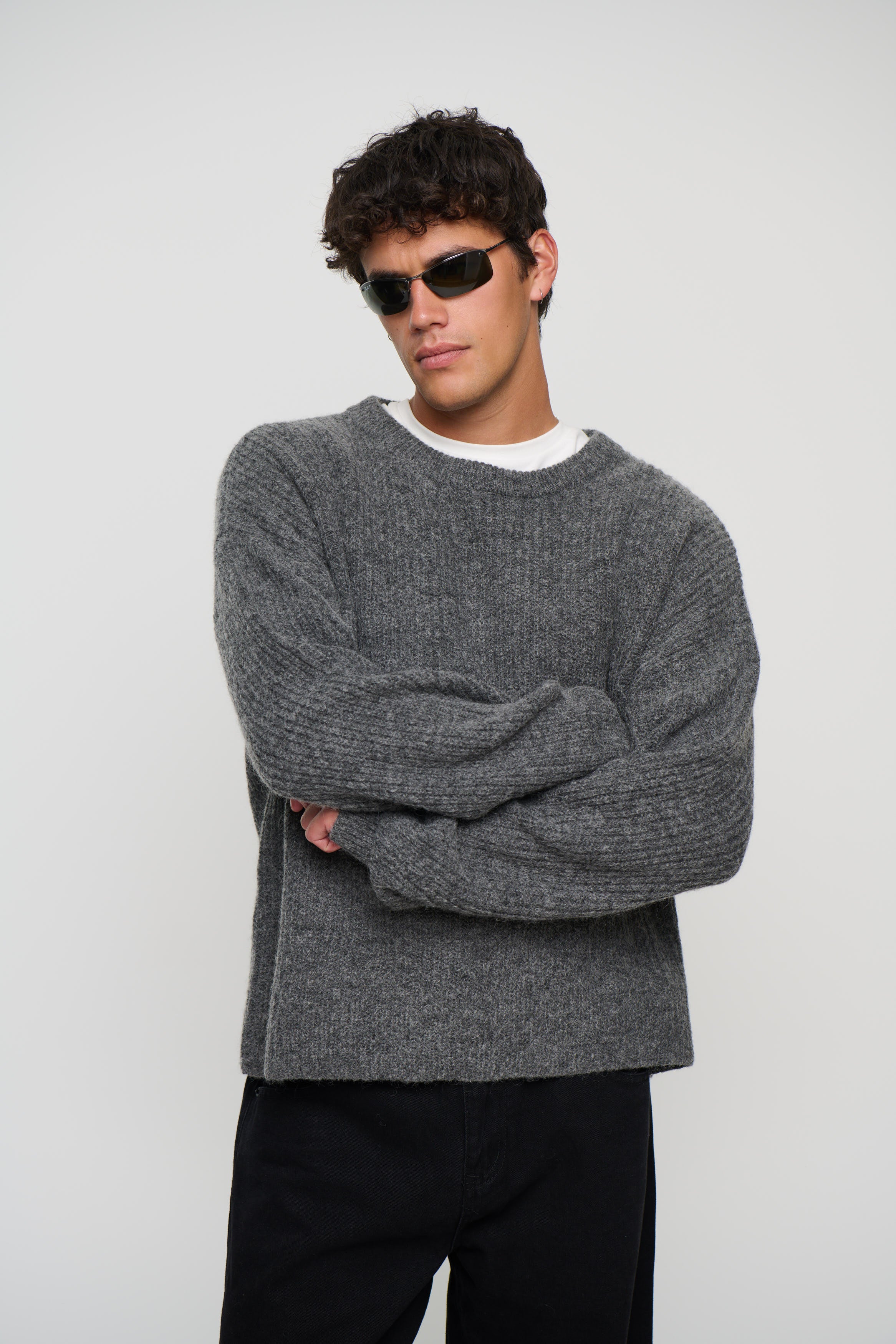 Mohair Knit Dark Grey