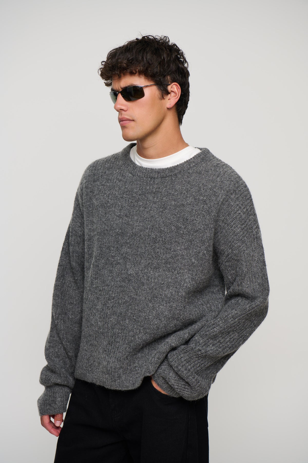Mohair Knit Dark Grey