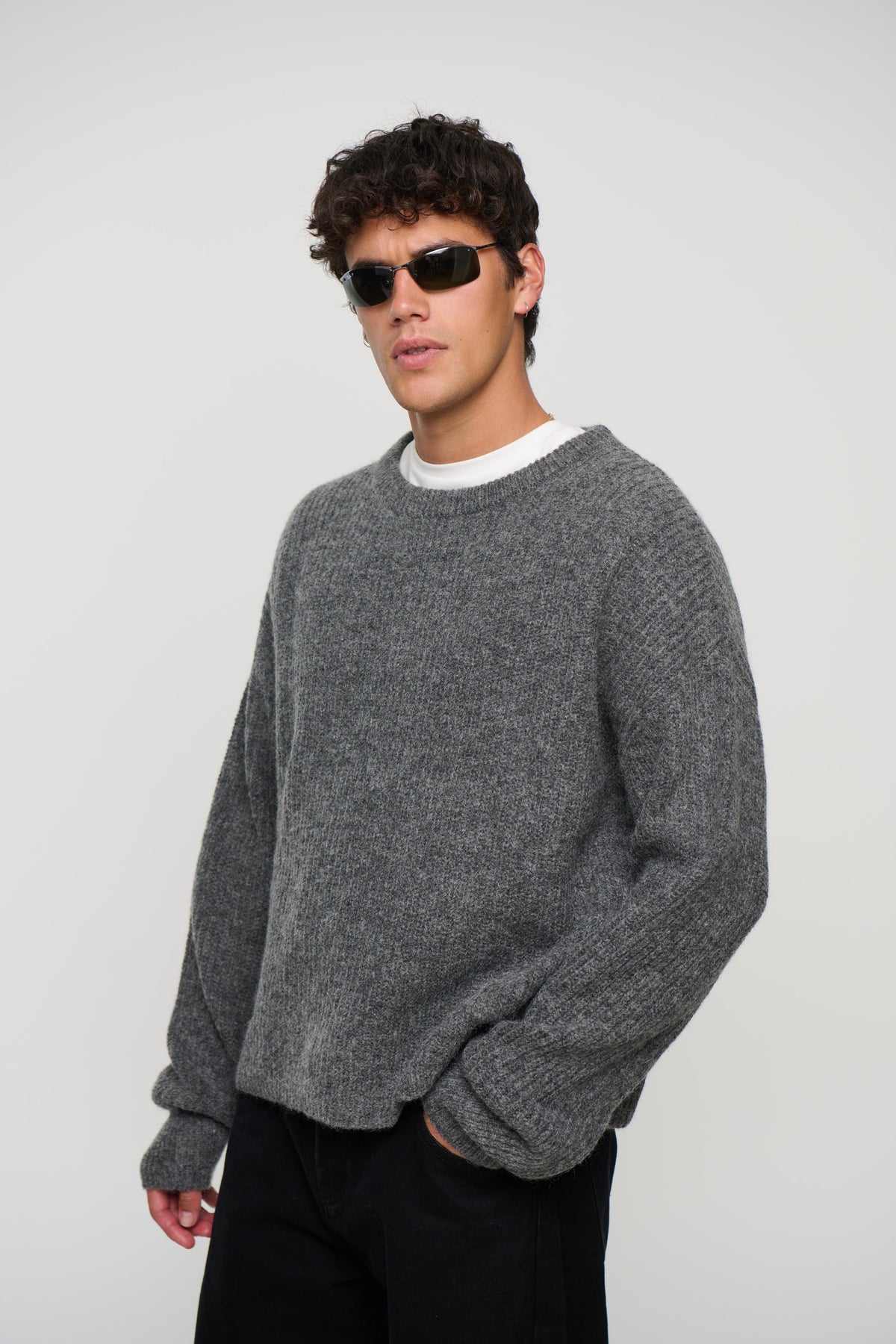 Mohair Knit Dark Grey