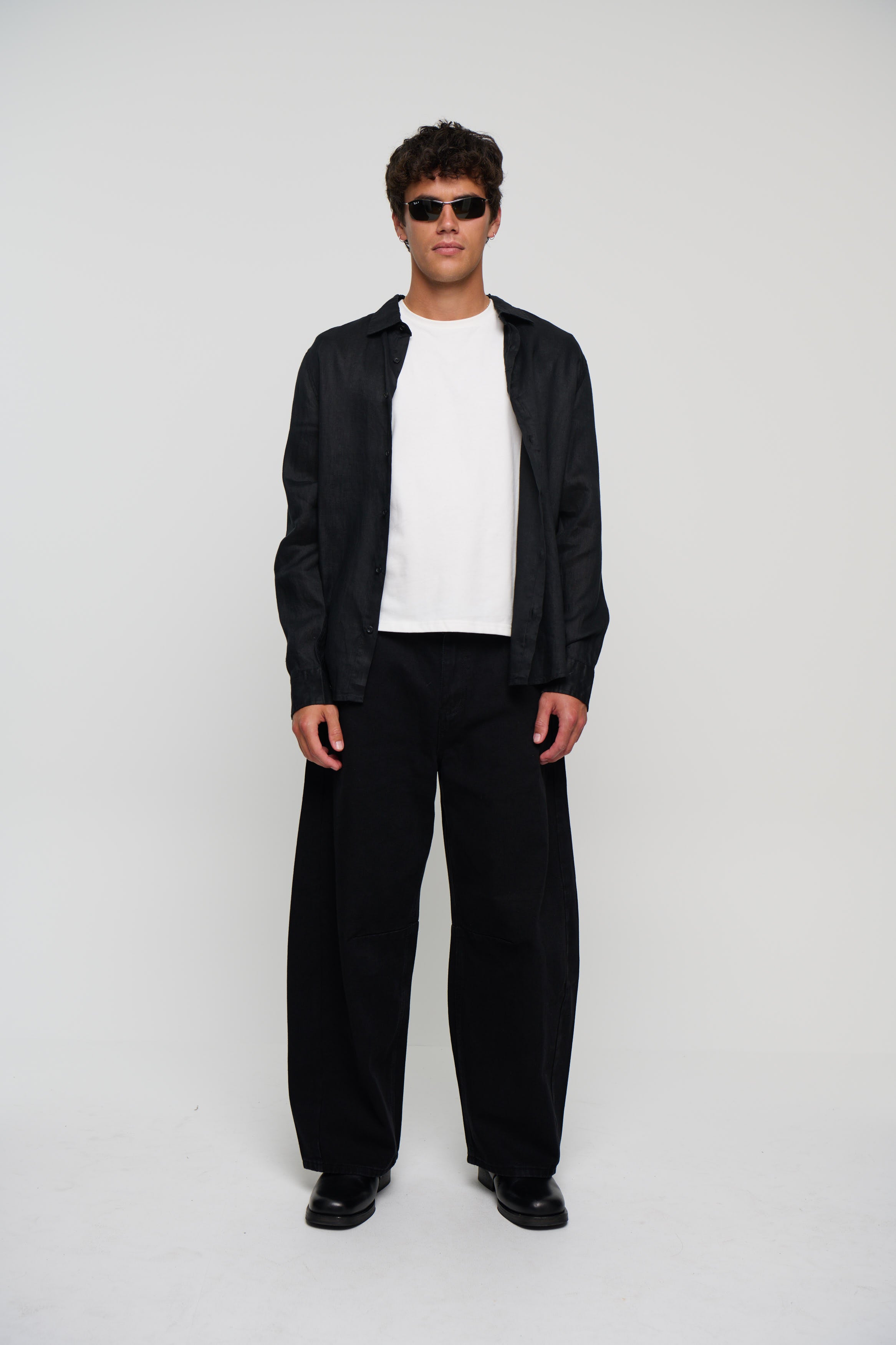Luca Linen Shirt Black