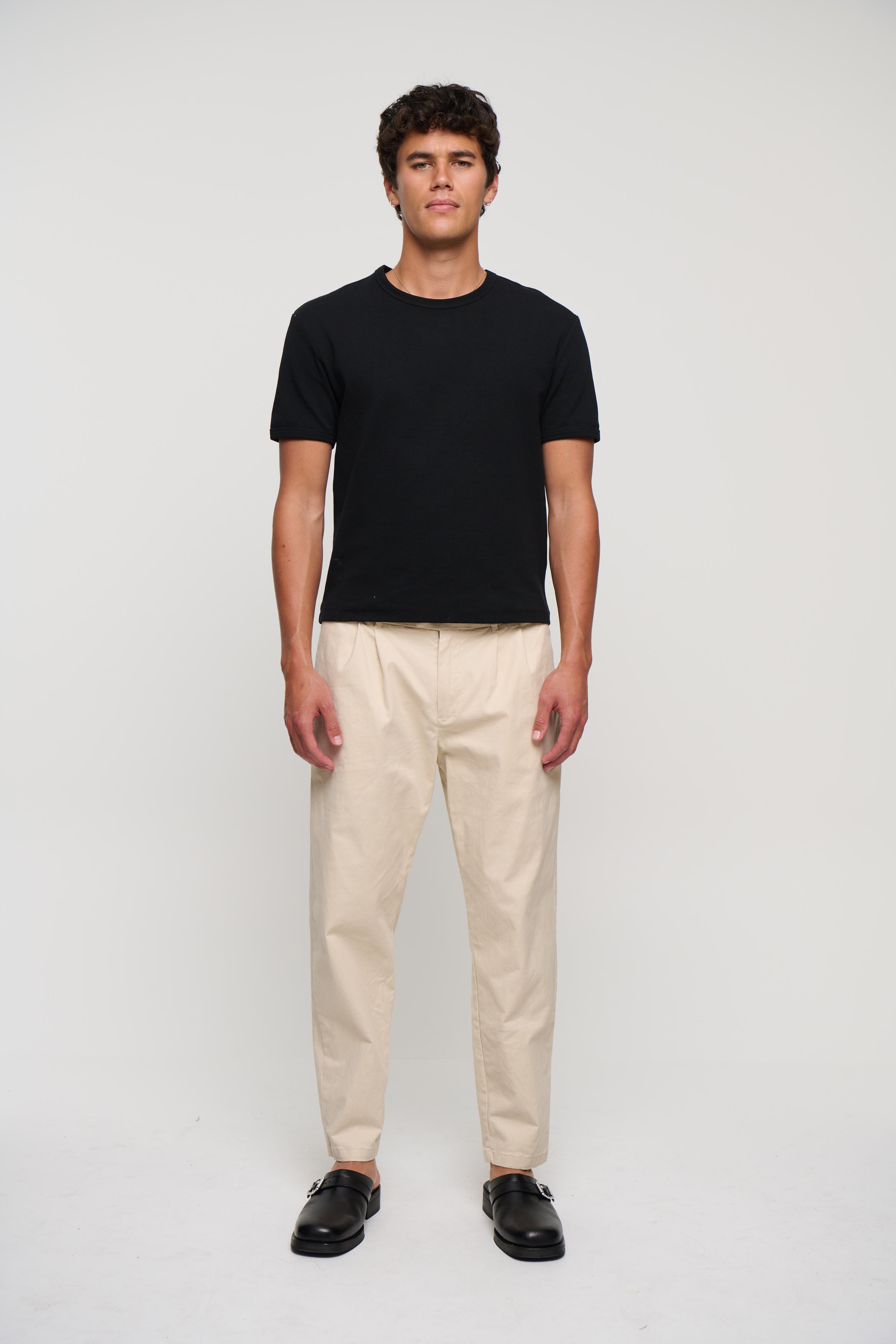 NTH Cropped Pleat Pant Ivory