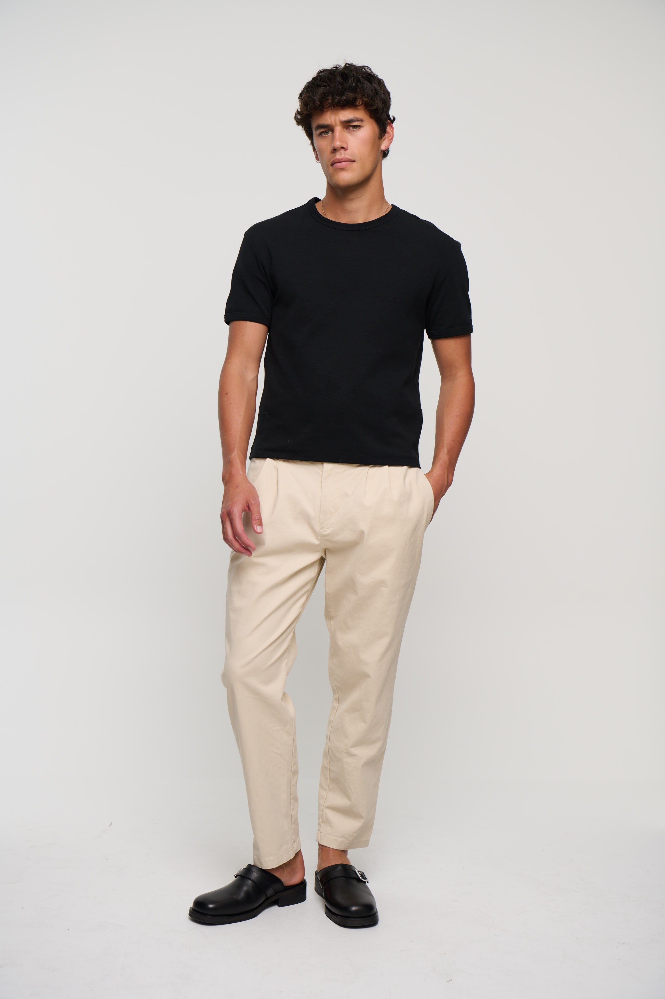 NTH Cropped Pleat Pant Ivory