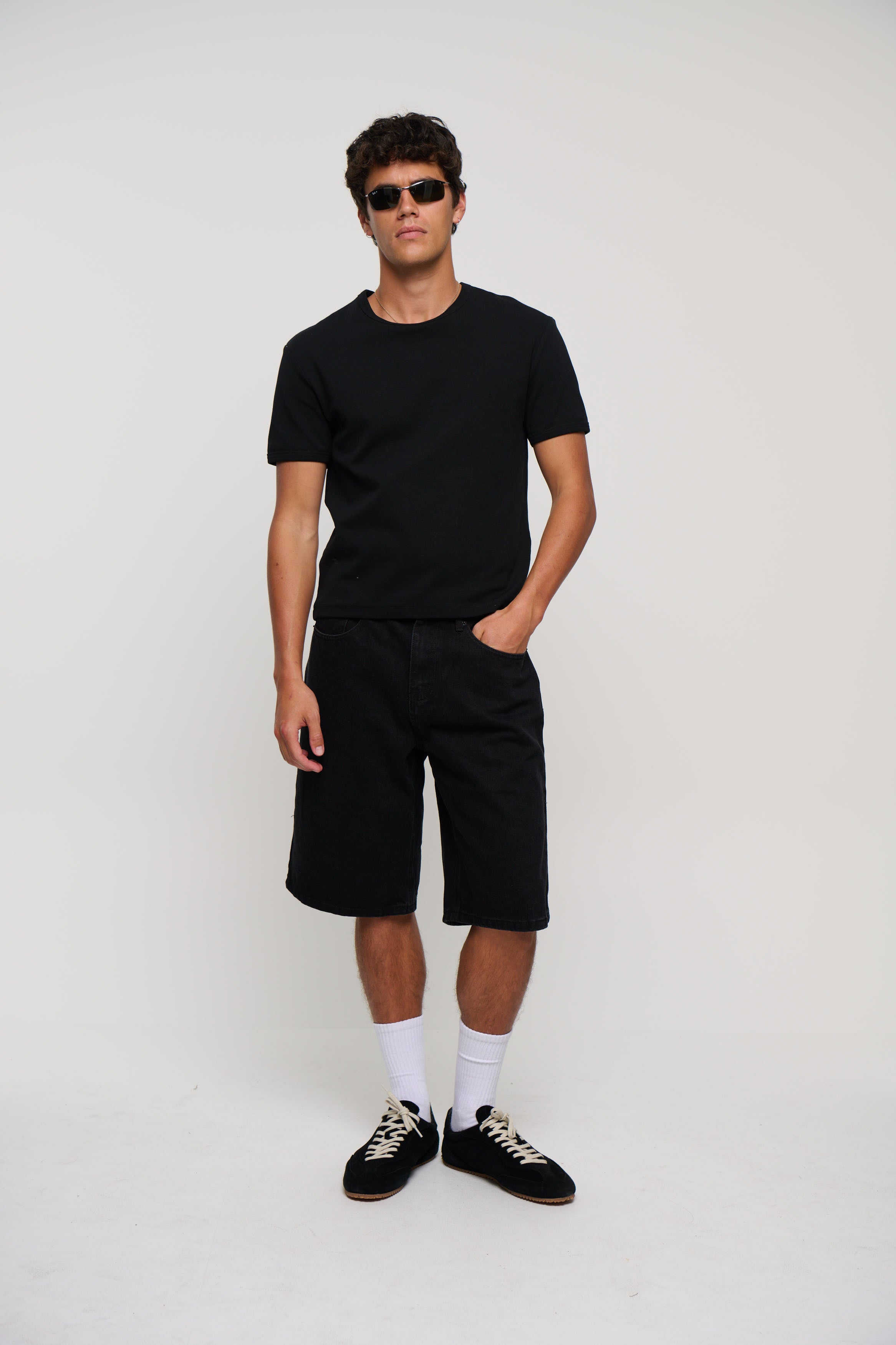 Flint Baggy Denim Jort Black