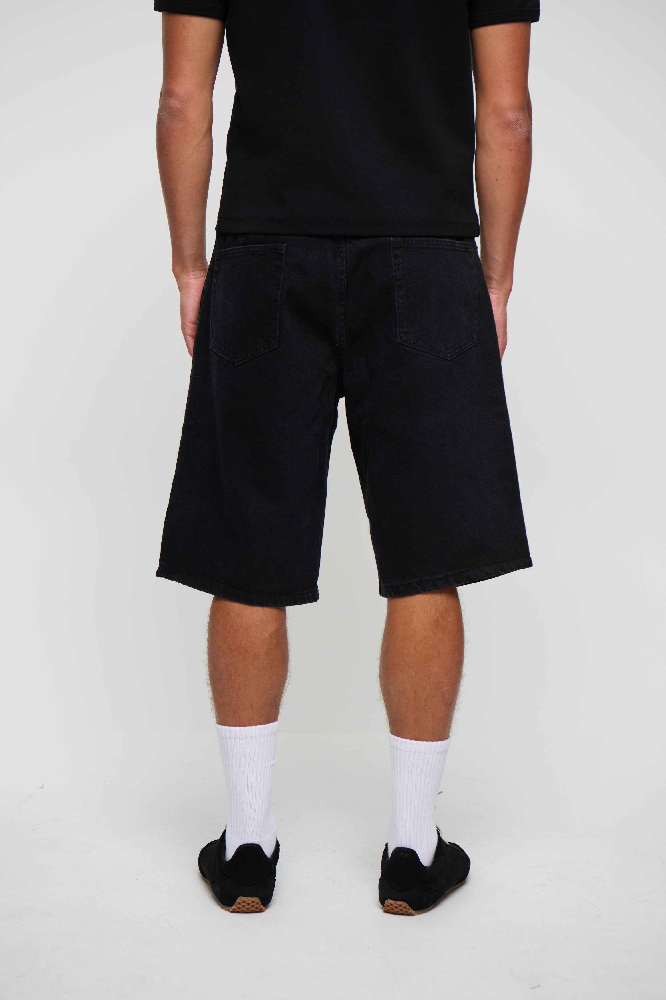 Flint Baggy Denim Jort Black