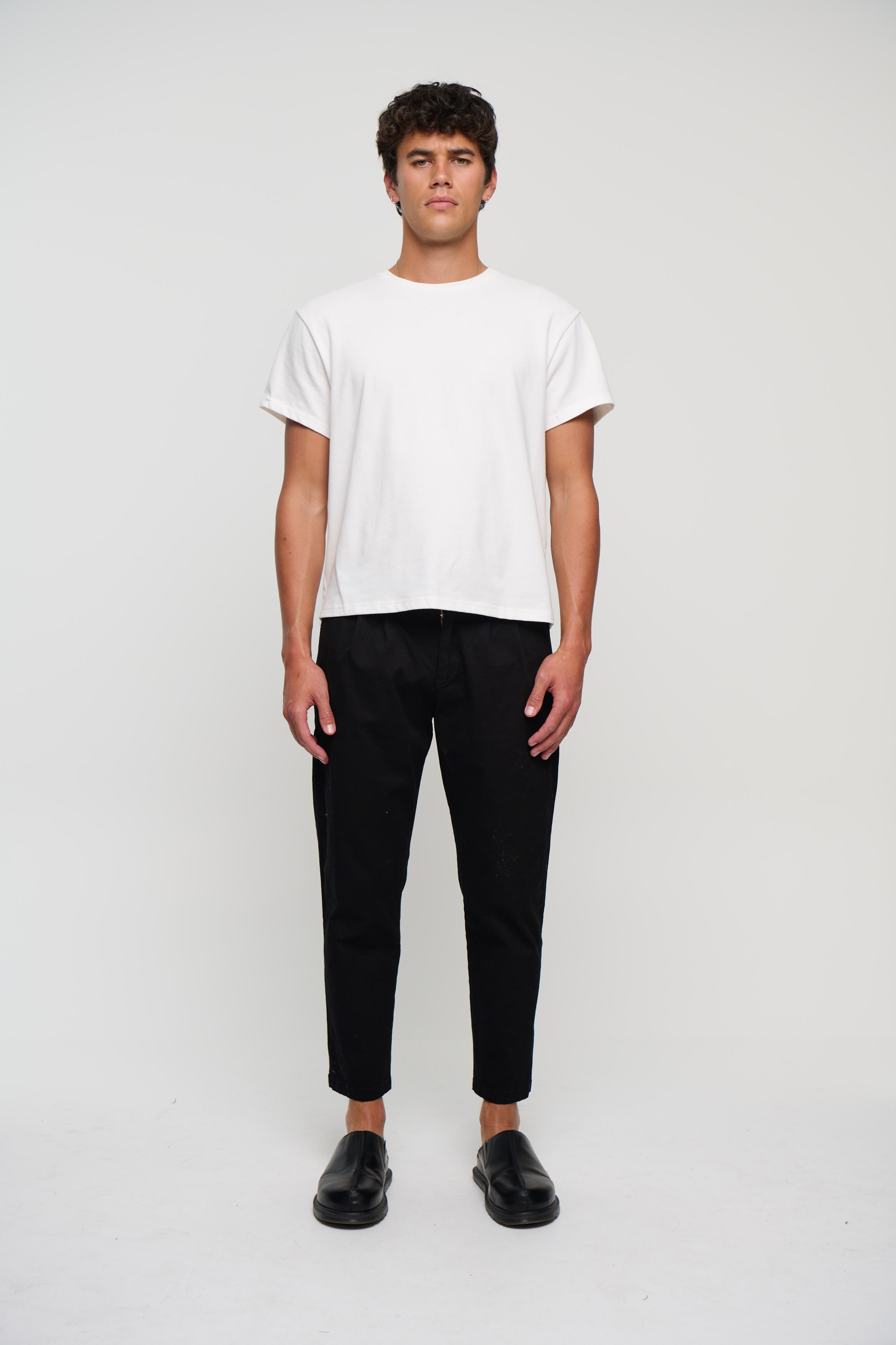 NTH Cropped Pleat Pant Black