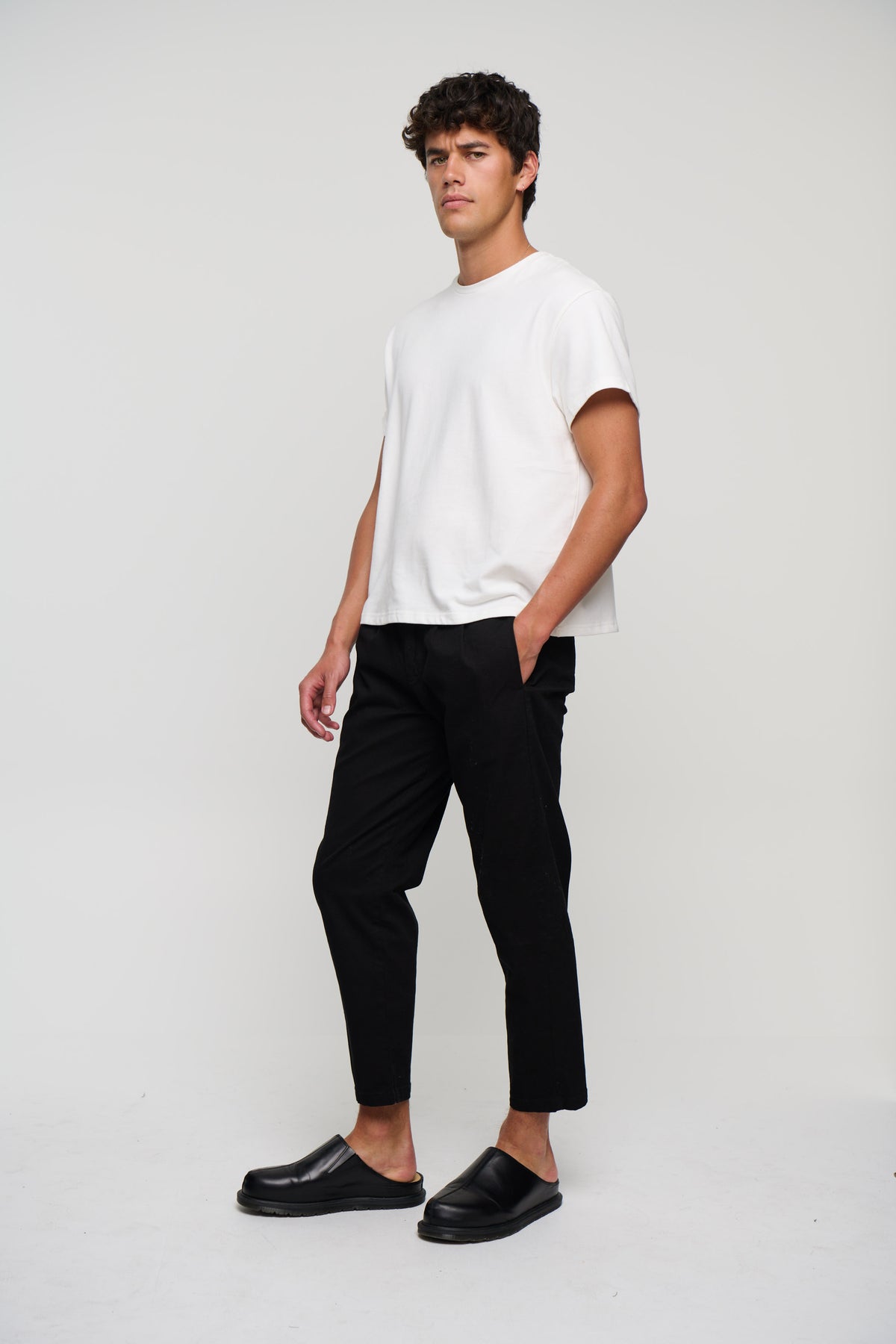 NTH Cropped Pleat Pant Black