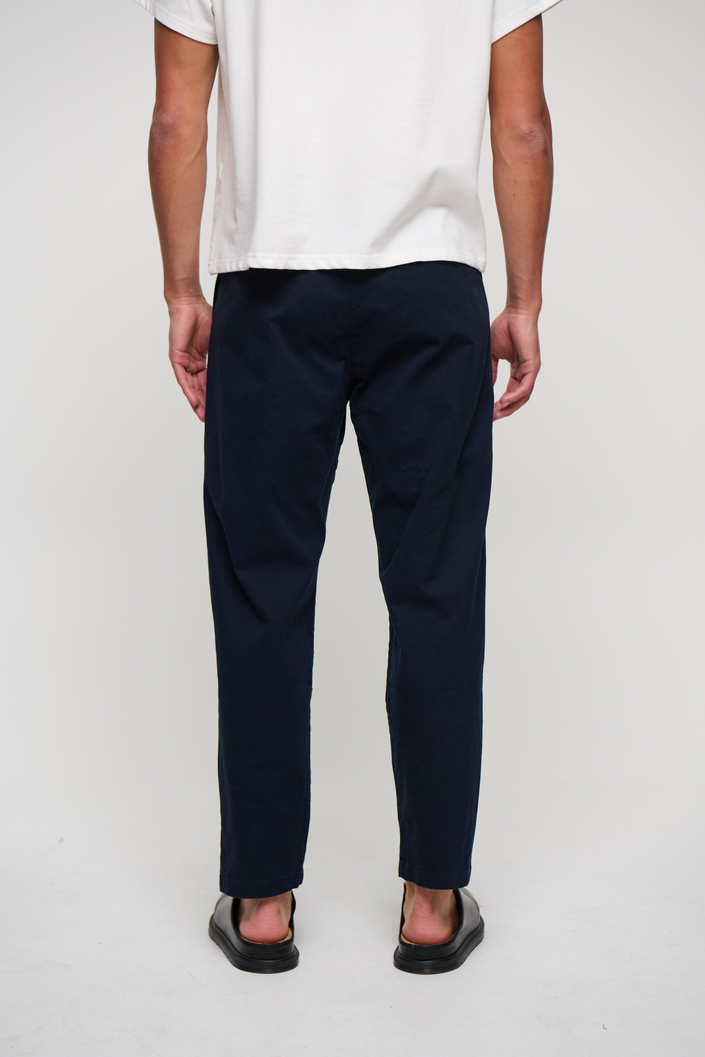 NTH Cropped Pleat Pant Navy