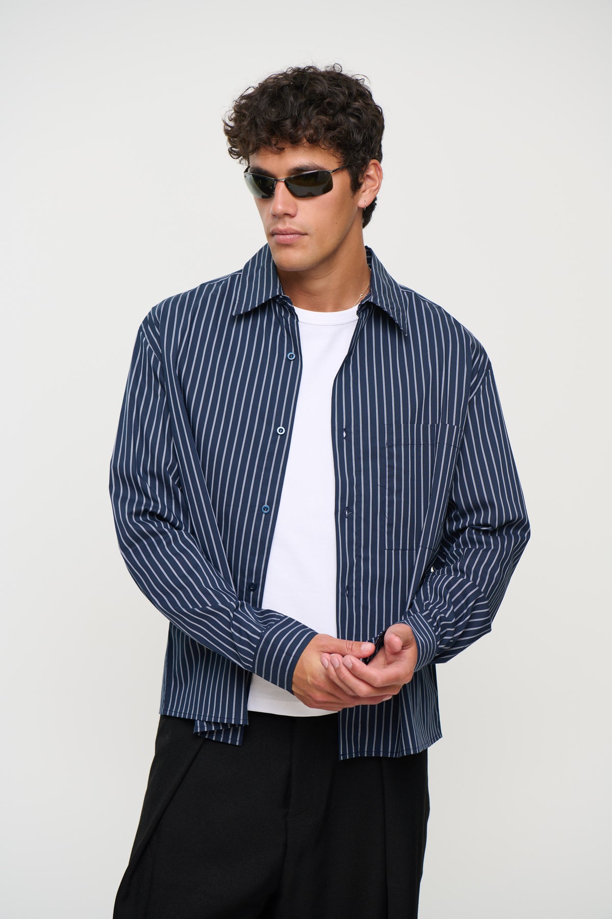 Long Sleeve Box Shirt Navy