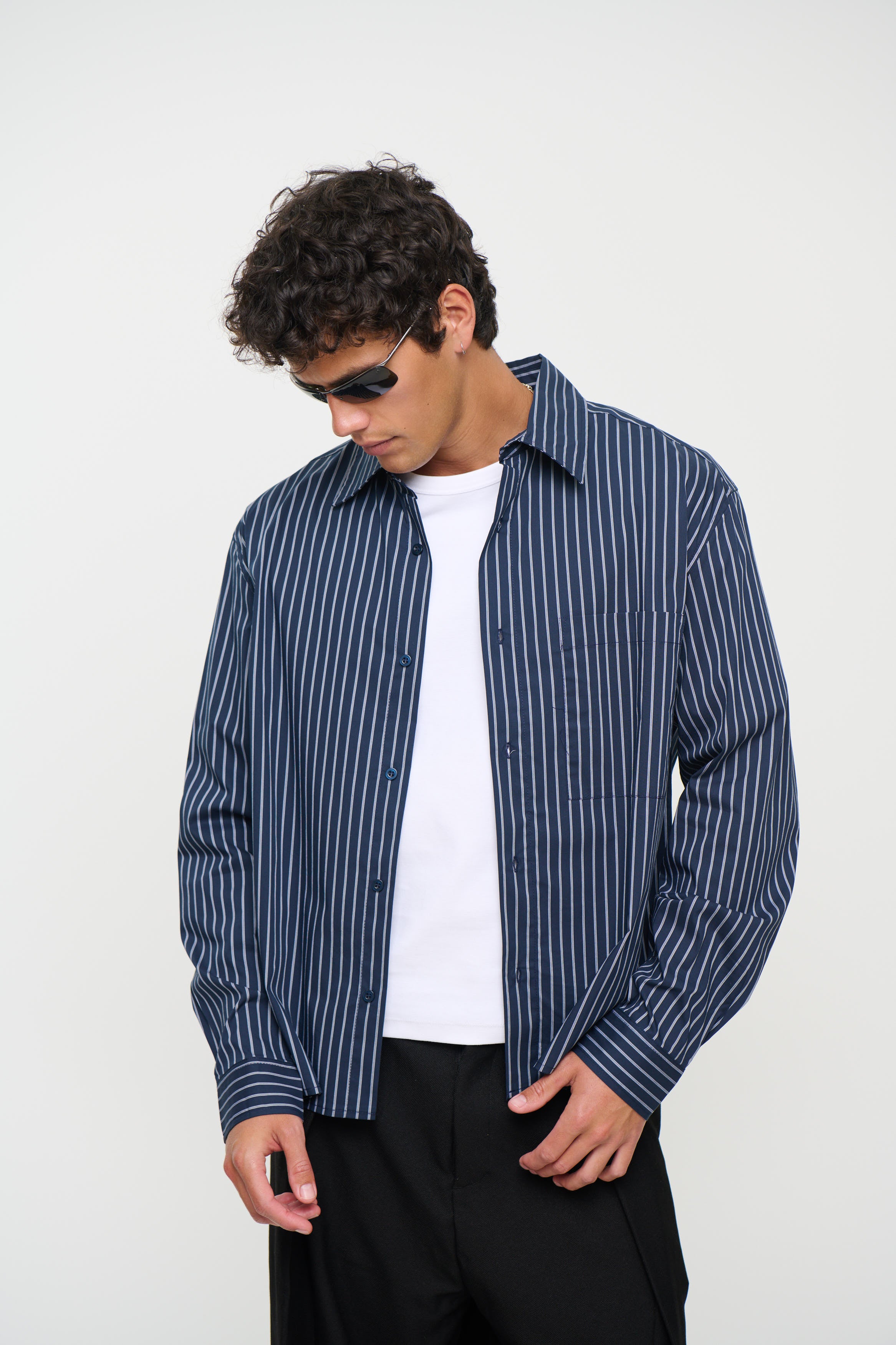 Long Sleeve Box Shirt Navy
