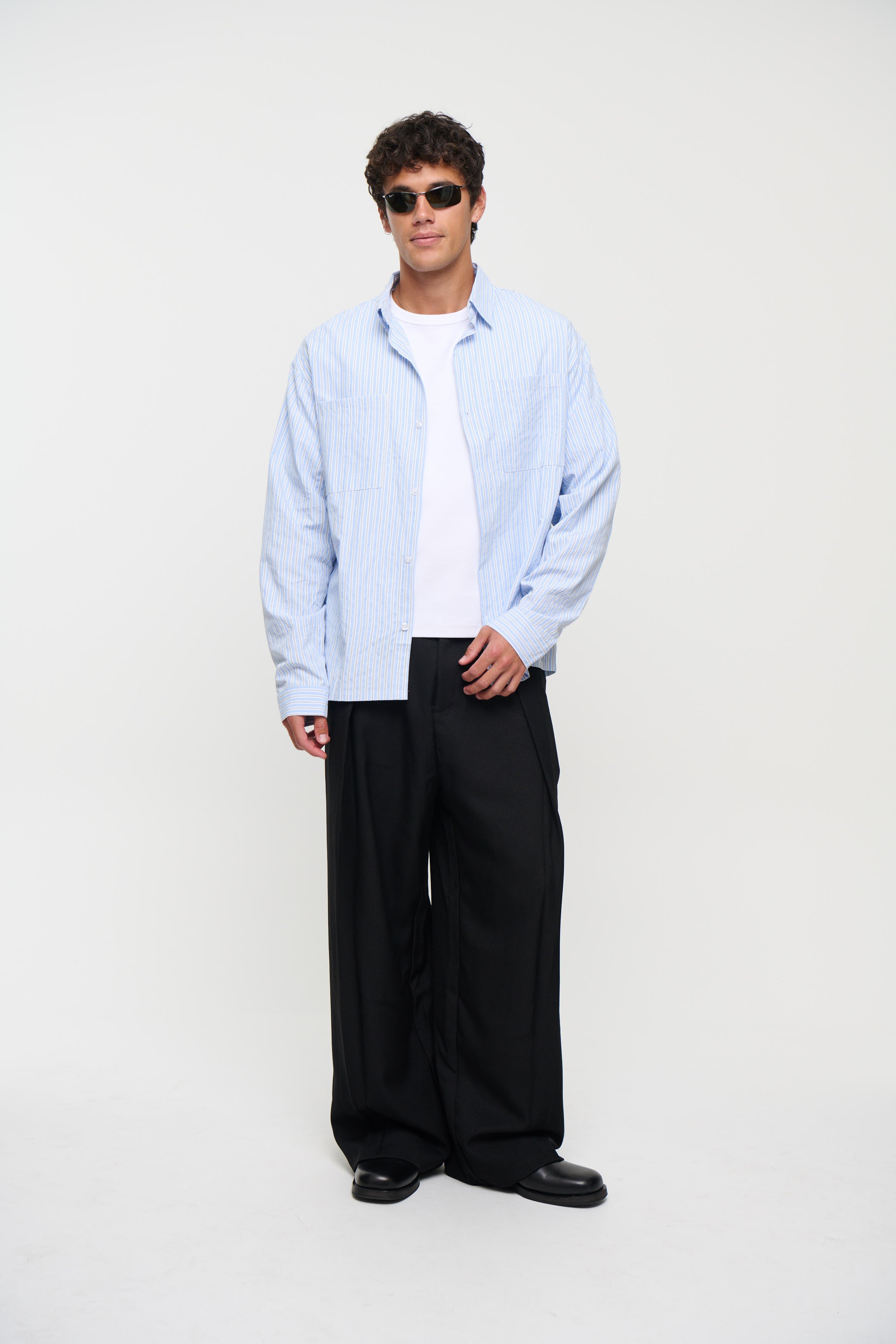 Miles Stripe Shirt Blue