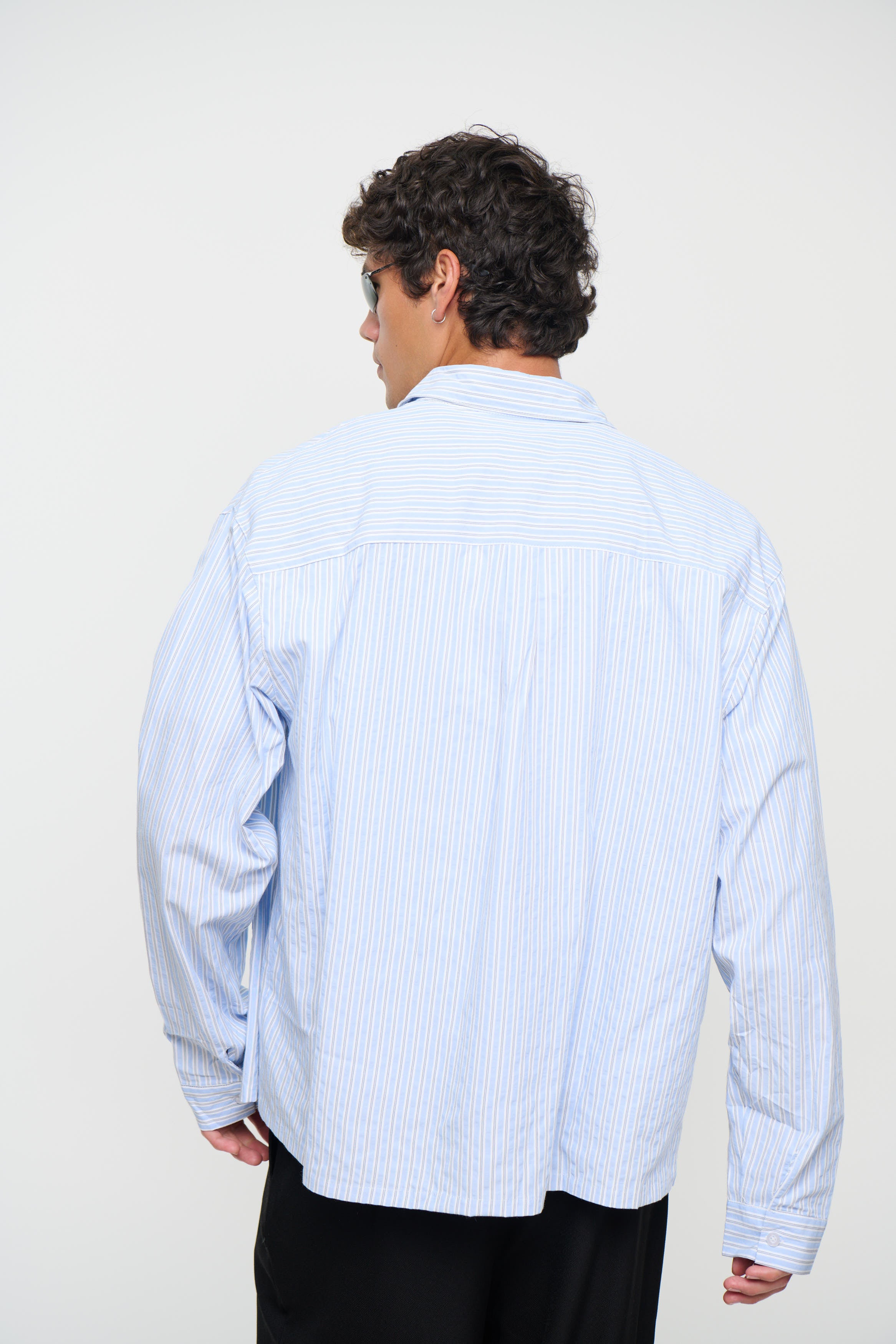 Miles Stripe Shirt Blue