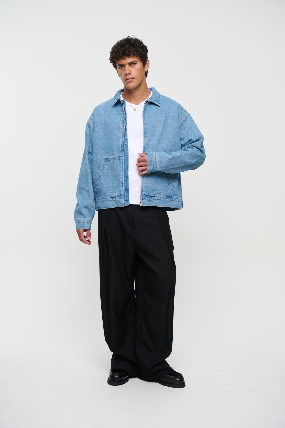 Denim Structure Jacket Blue