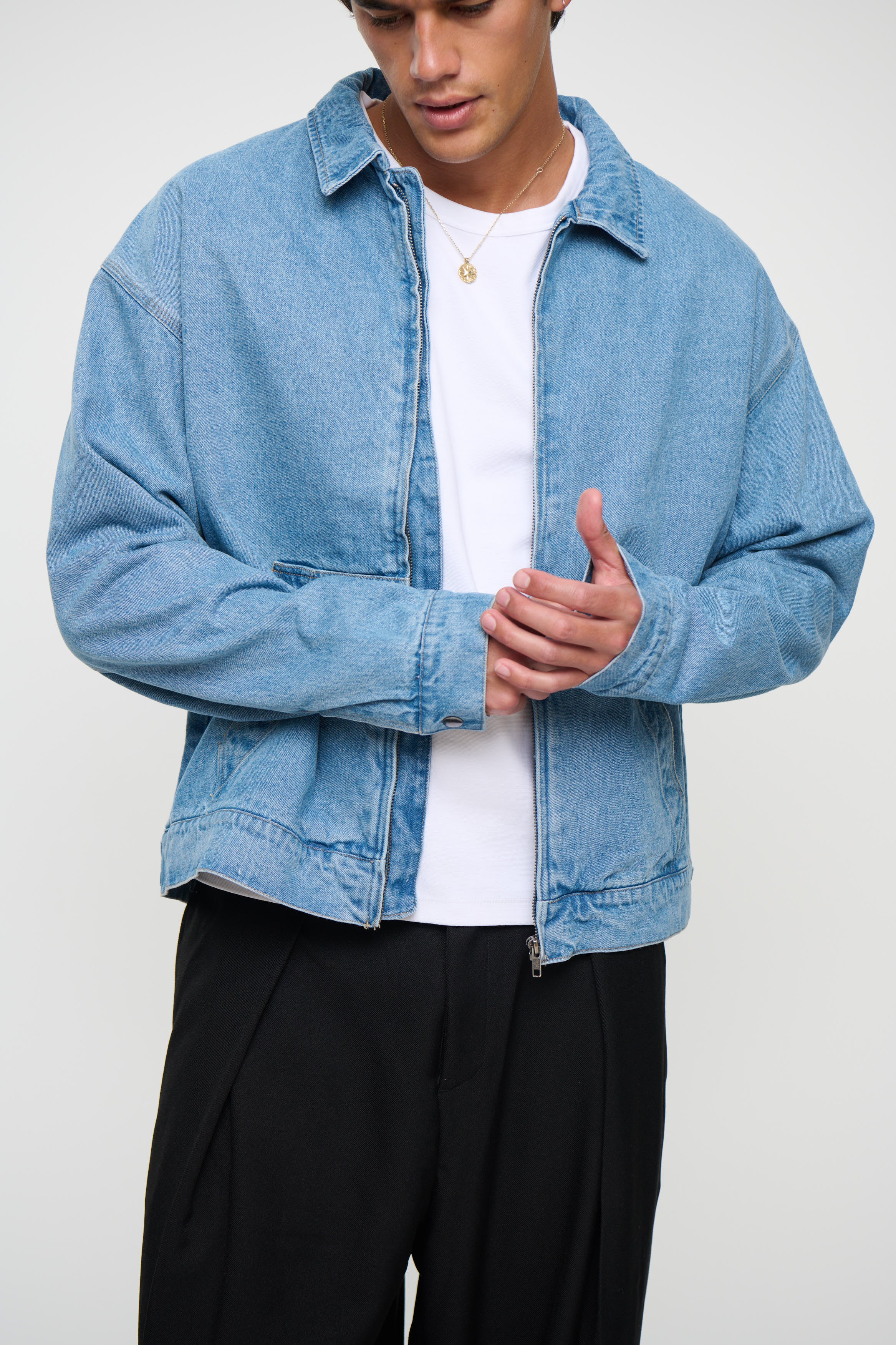 Denim Structure Jacket Blue