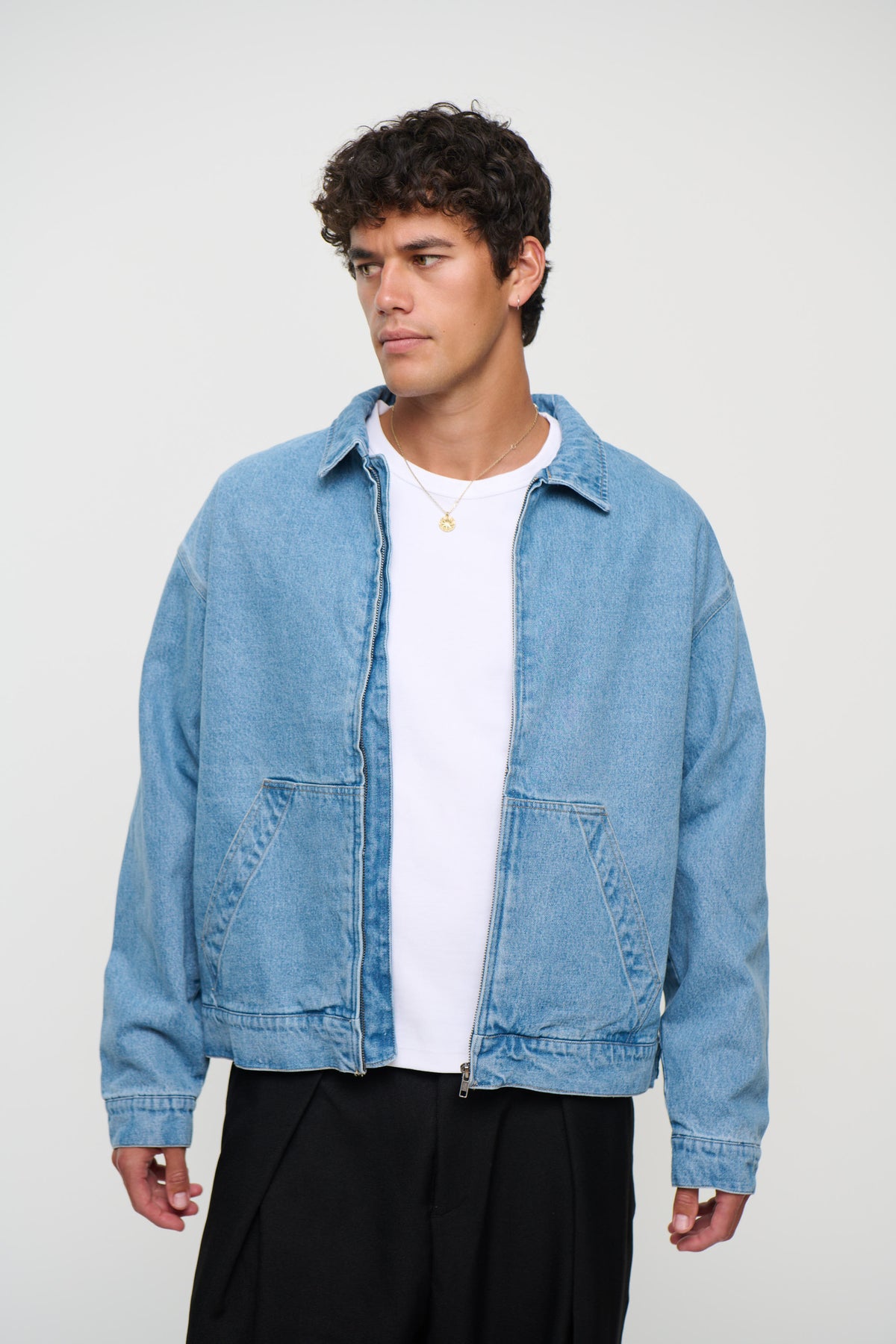 Denim Structure Jacket Blue