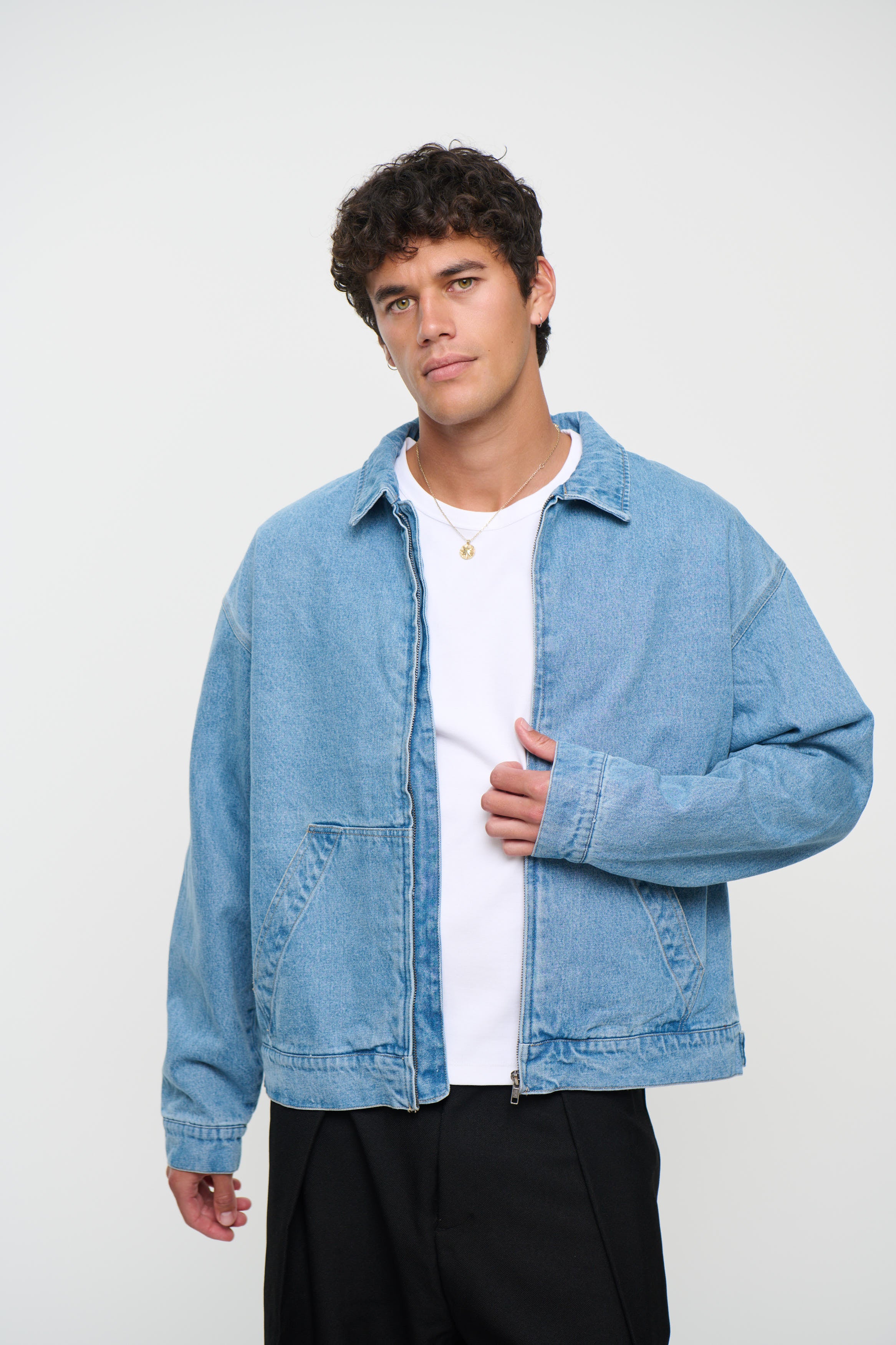 Denim Structure Jacket Blue
