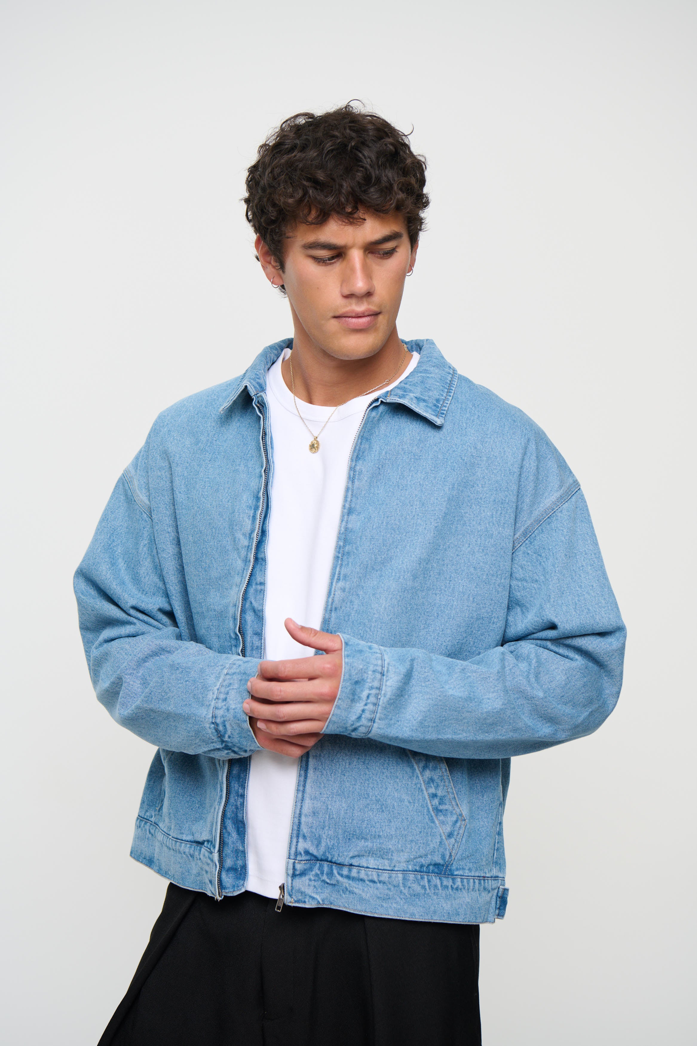 Denim Structure Jacket Blue