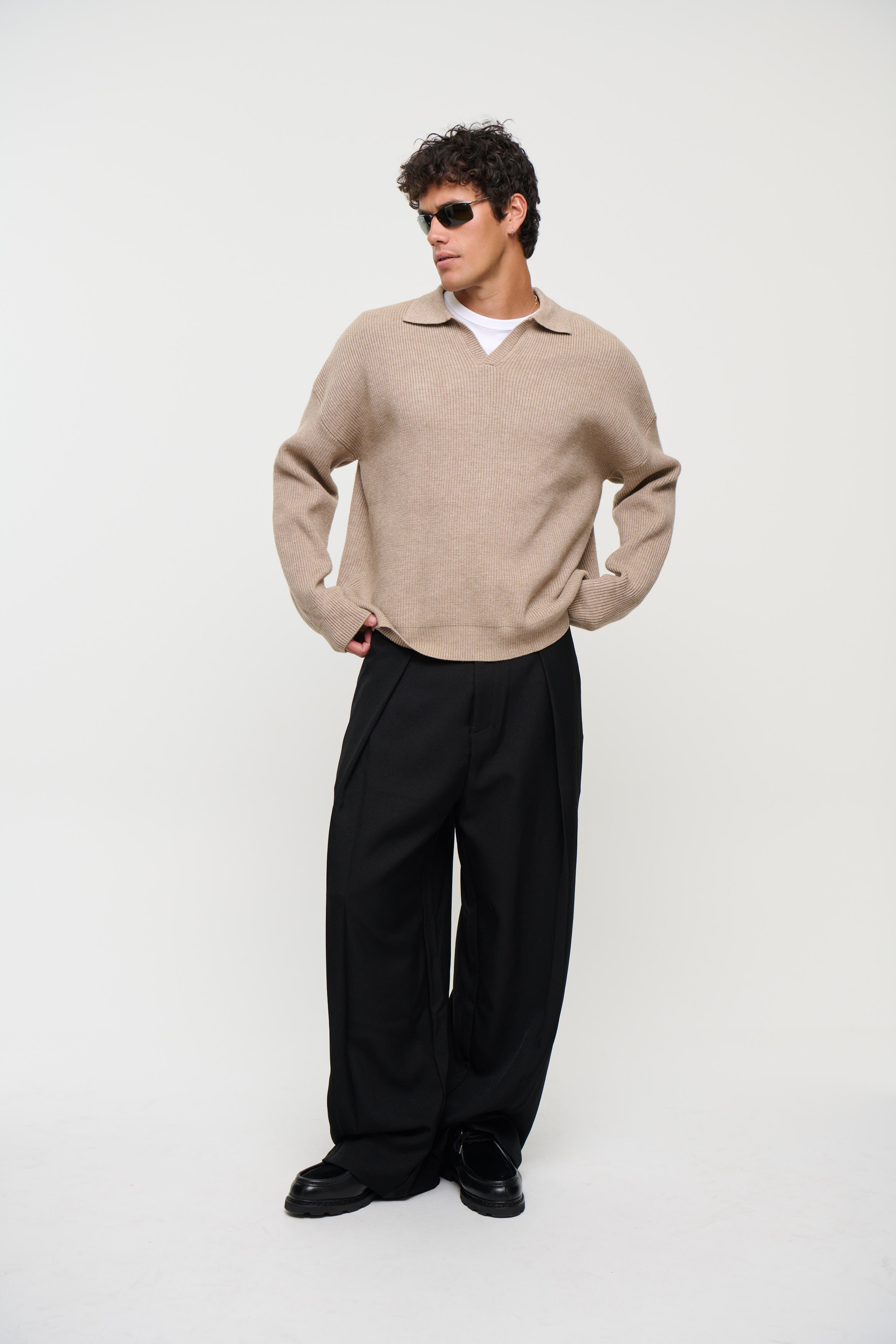 Jay Knitted Polo Oat