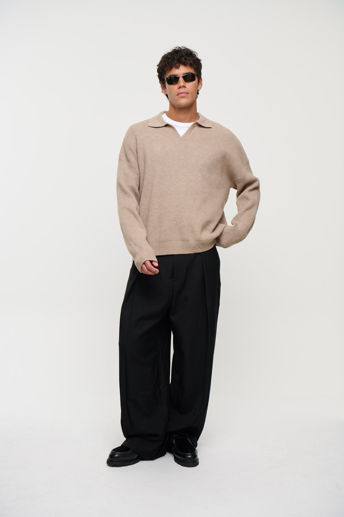 Jay Knitted Polo Oat