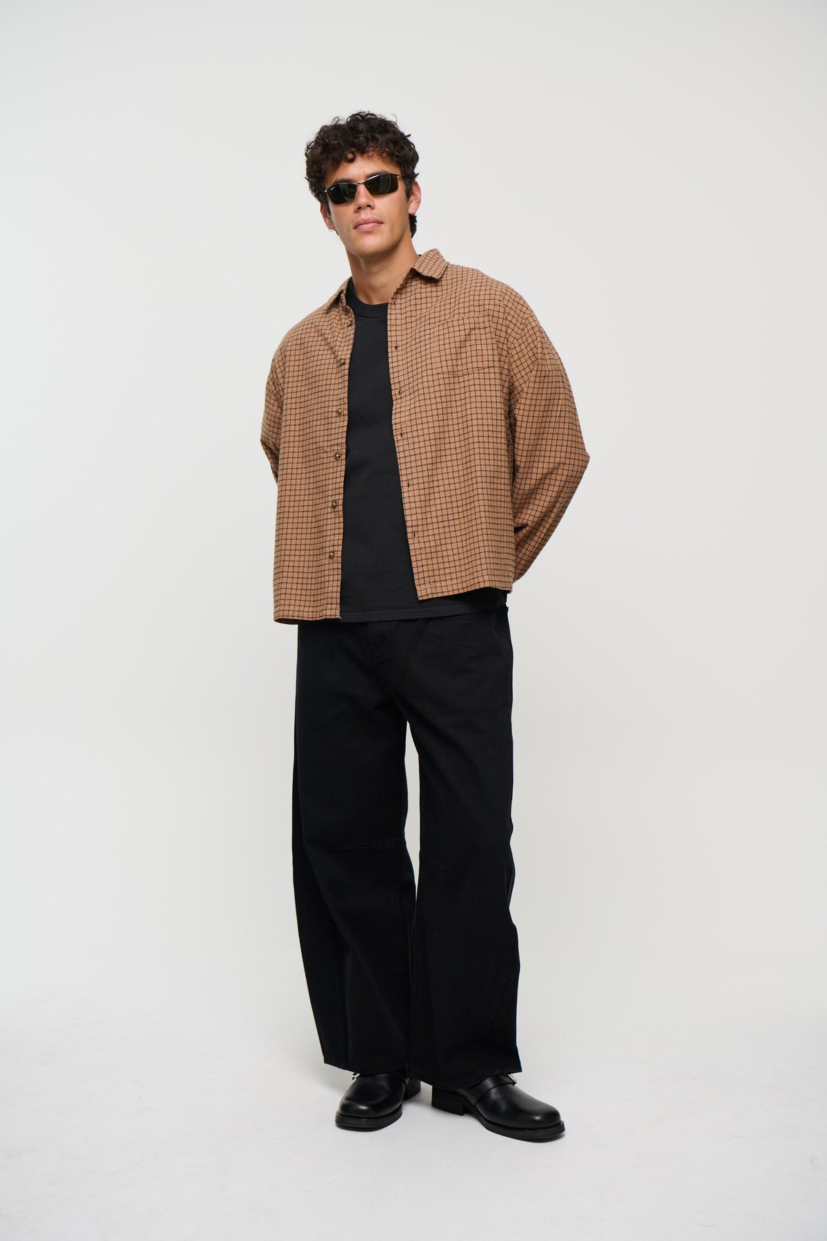 NTH Long Sleeve Check Shirt Choc