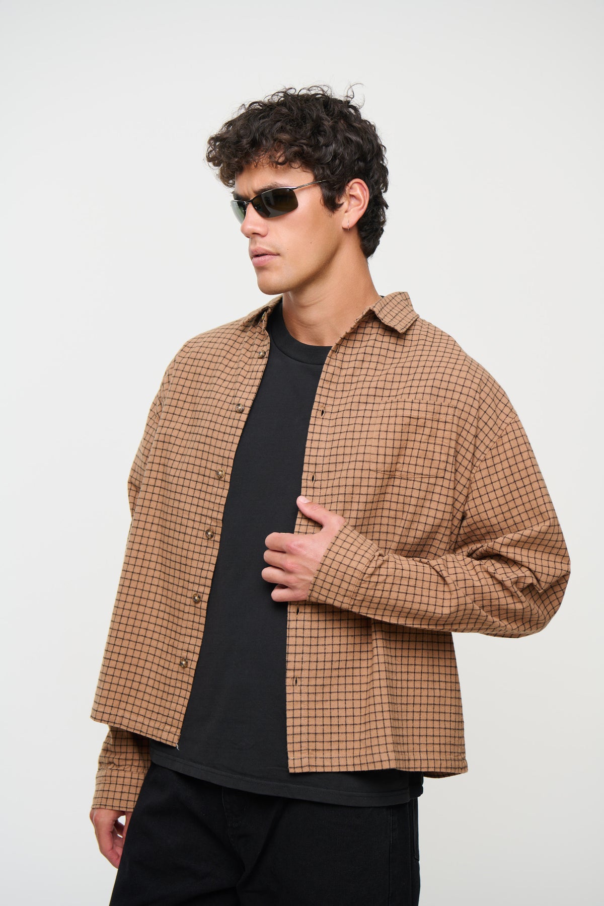 NTH Long Sleeve Check Shirt Choc