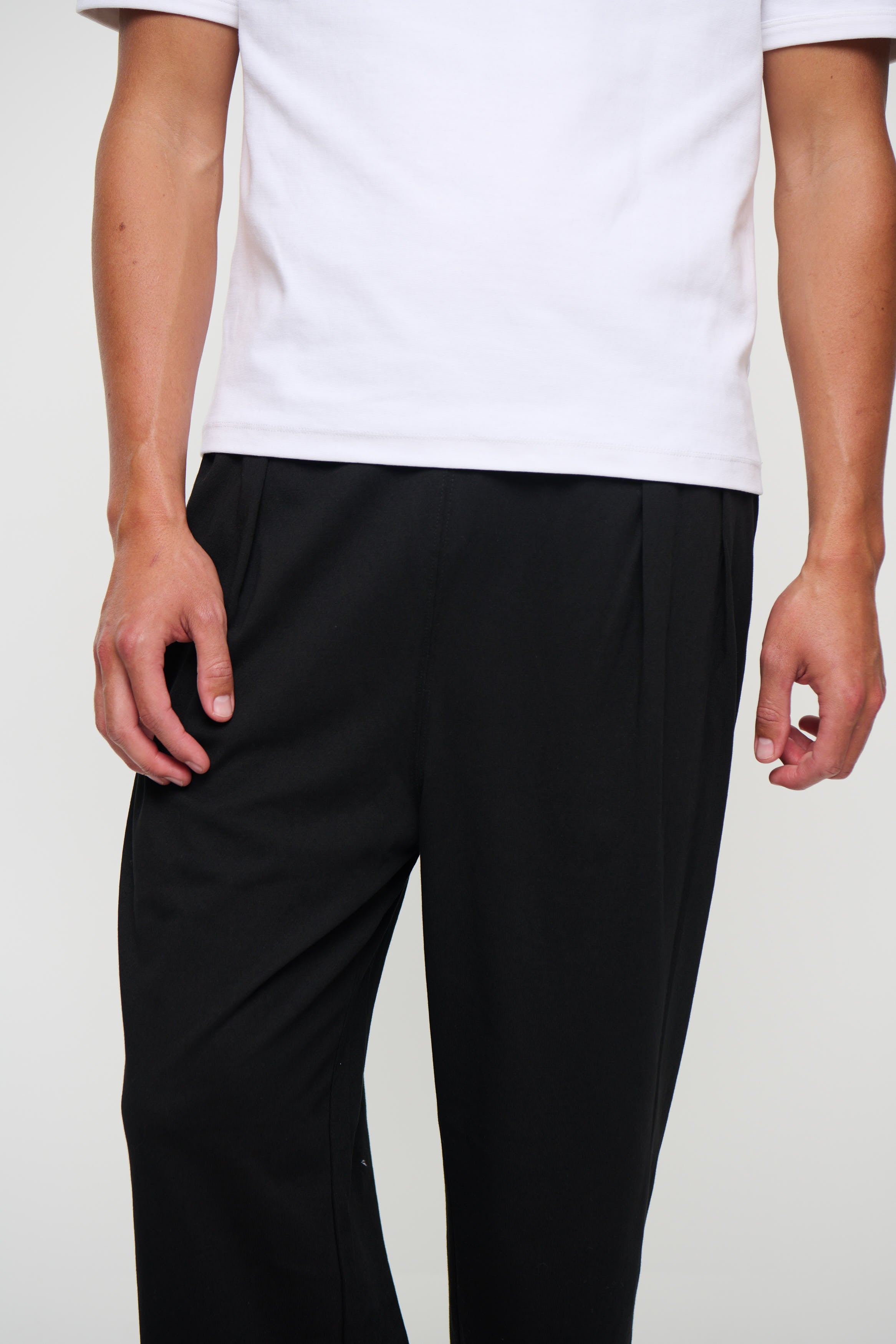 Relaxed Tailored Cotton Suit Pant Black