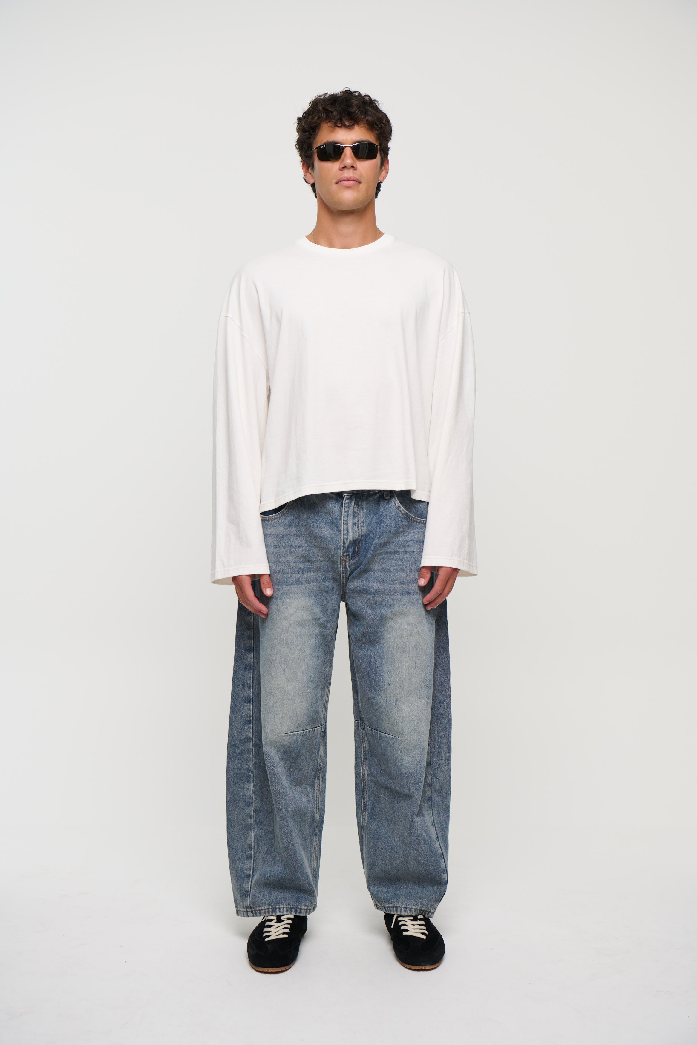 Silv Baggy Drawstring Denim Blue