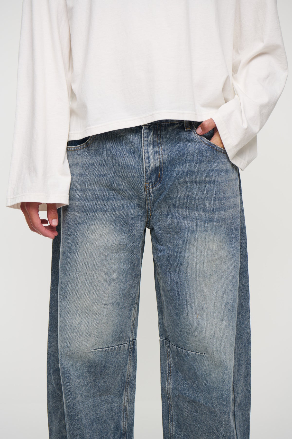 Silv Baggy Drawstring Denim Blue