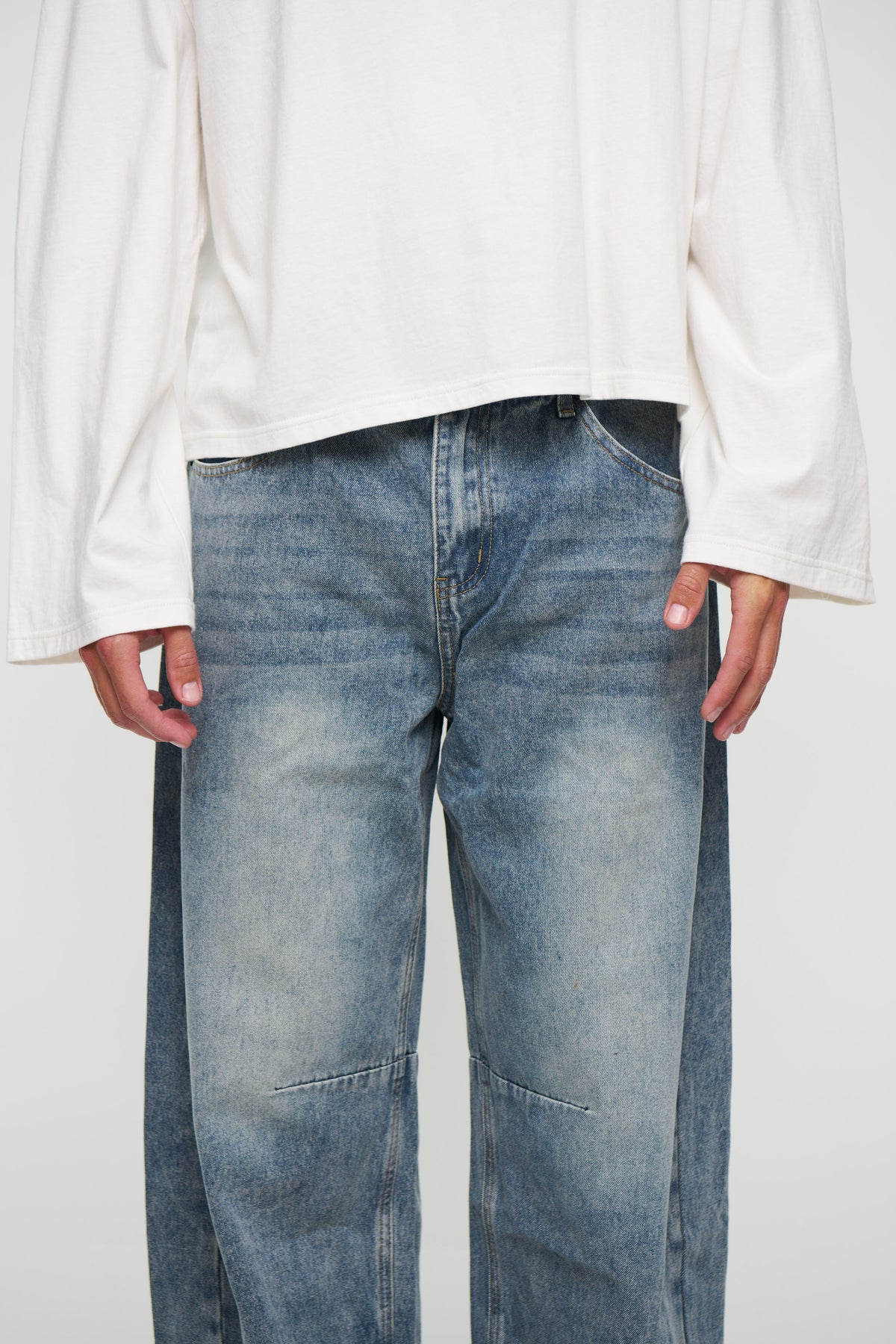Silv Baggy Drawstring Denim Blue