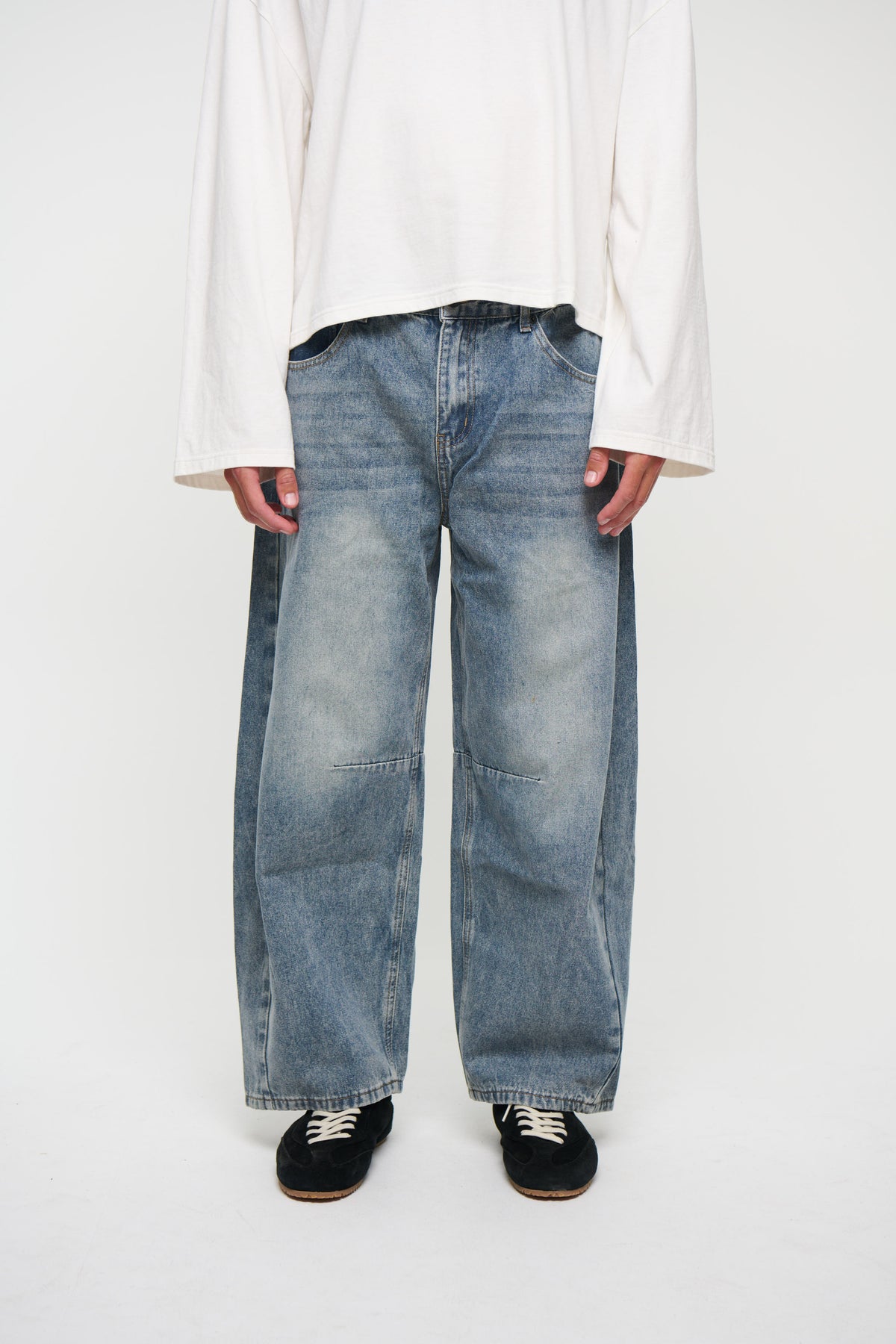 Silv Baggy Drawstring Denim Blue