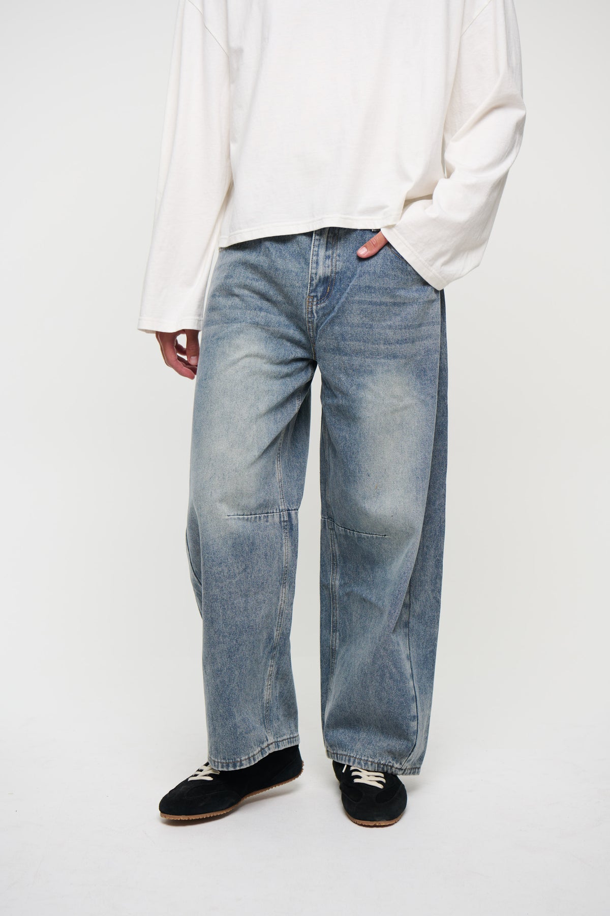 Silv Baggy Drawstring Denim Blue