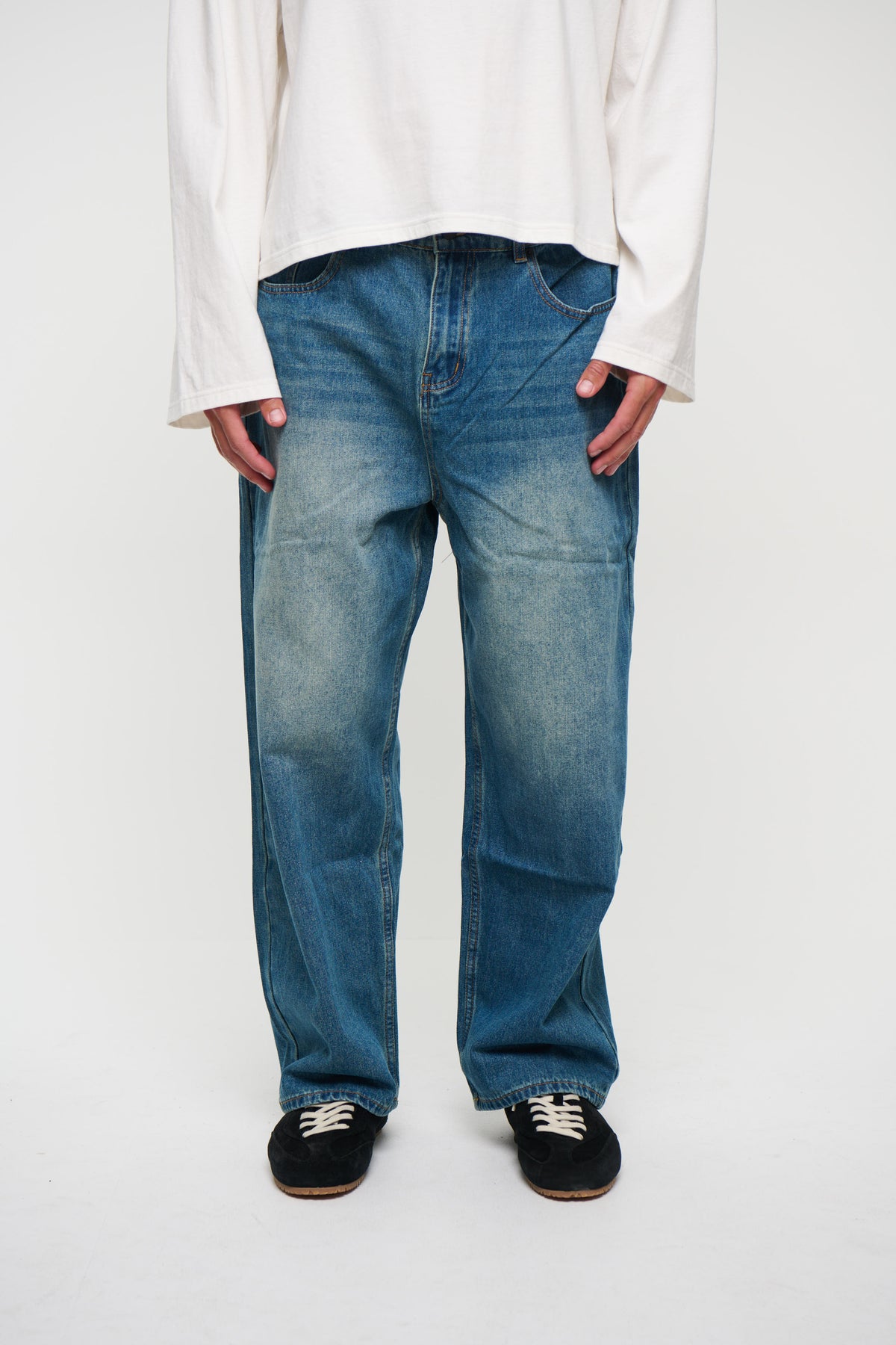 Newtown Baggy Denim Mid Blue