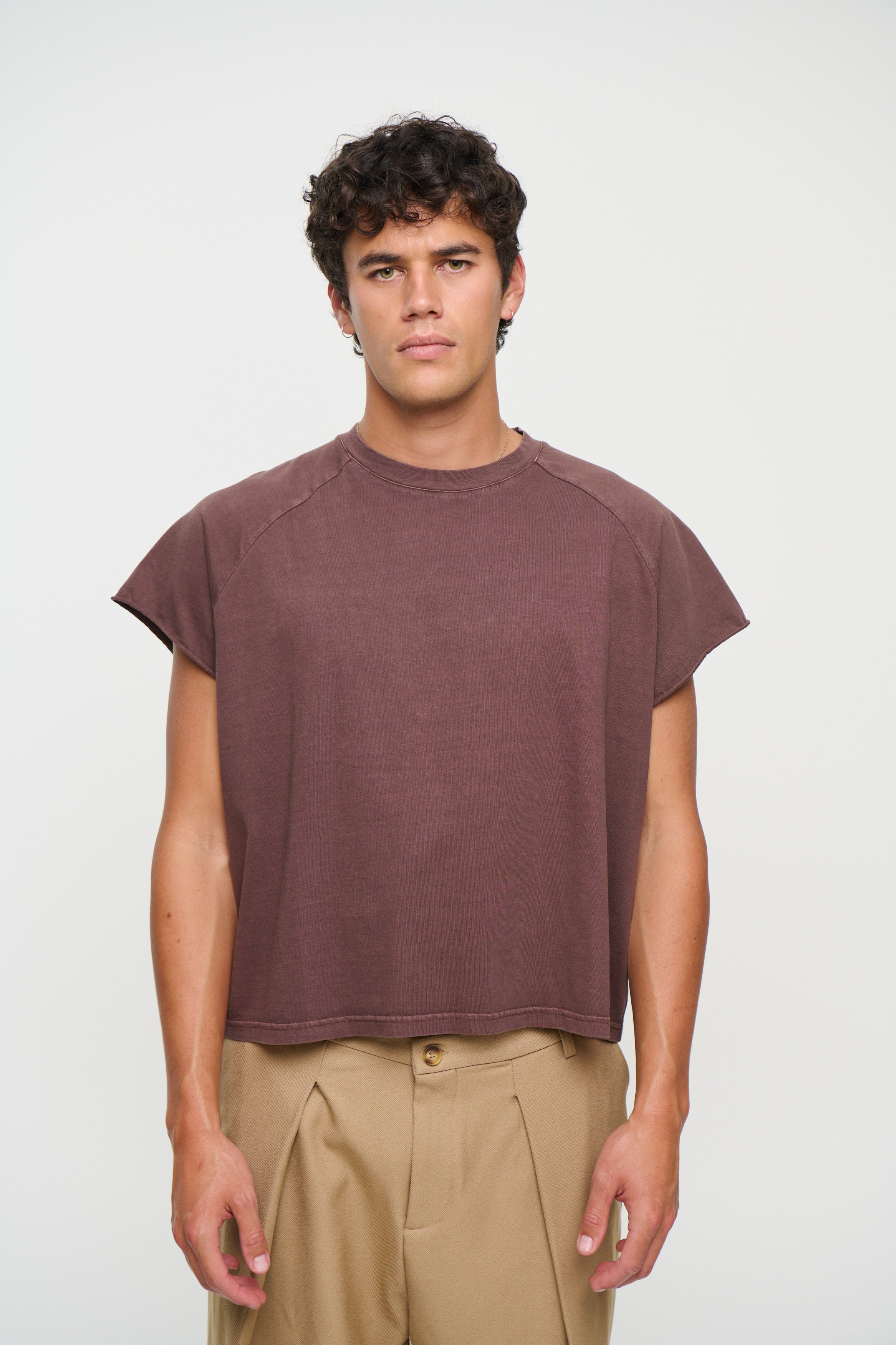 Raglan Crop Box Tank Choc