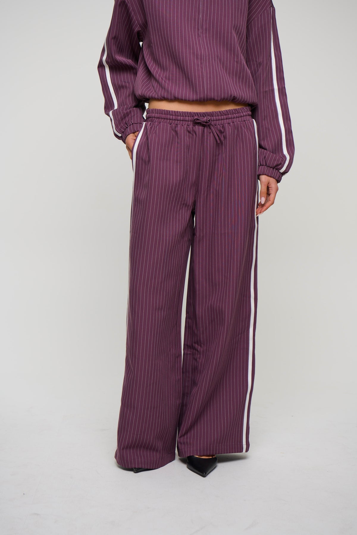Ramona Pinstripe Pant Wine