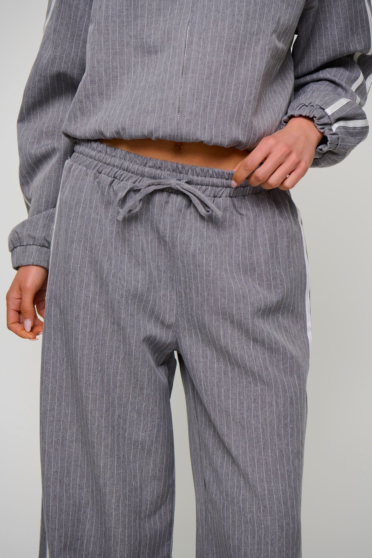Ramona Pinstripe Pant Grey