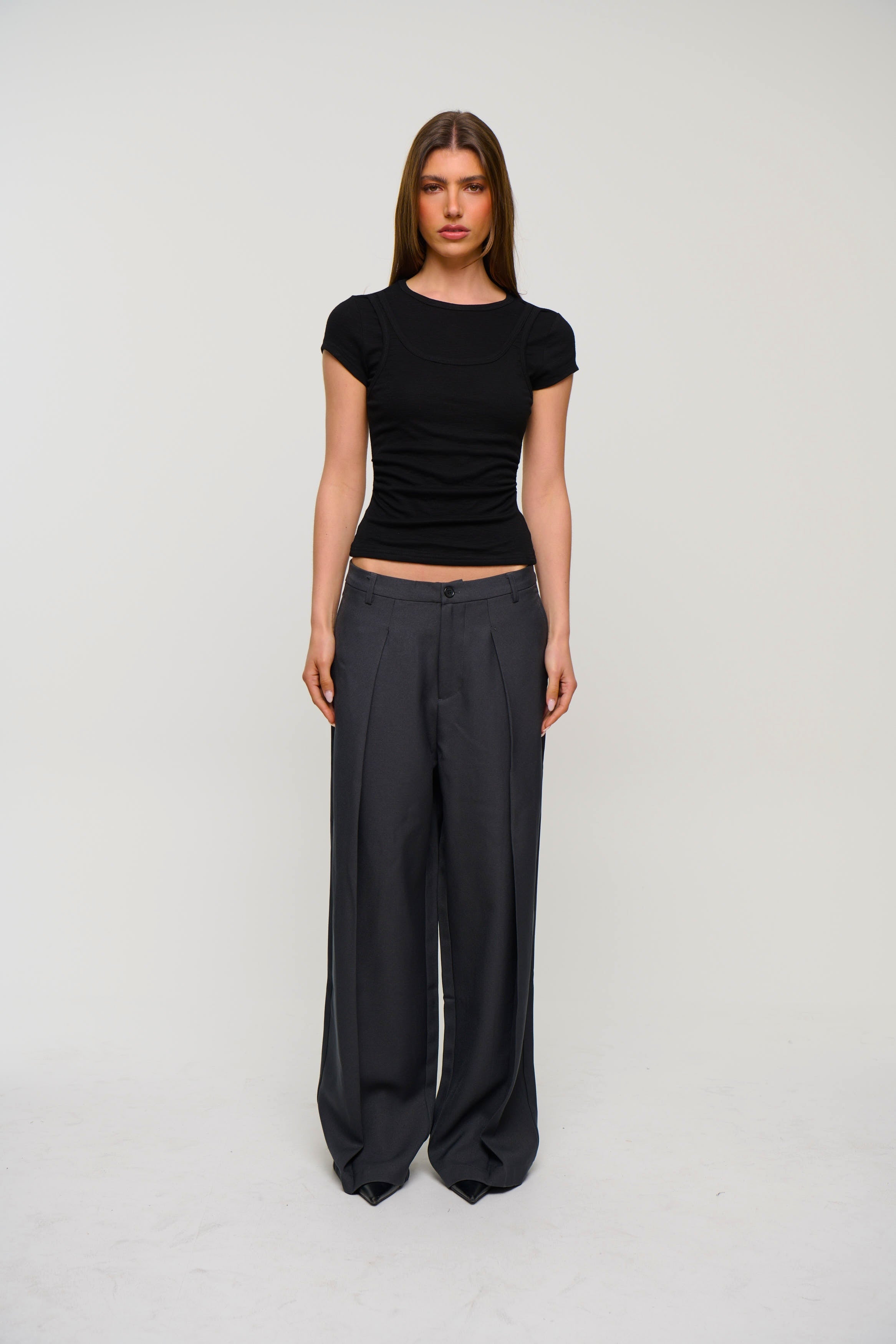 Tianna Layered Tee Black