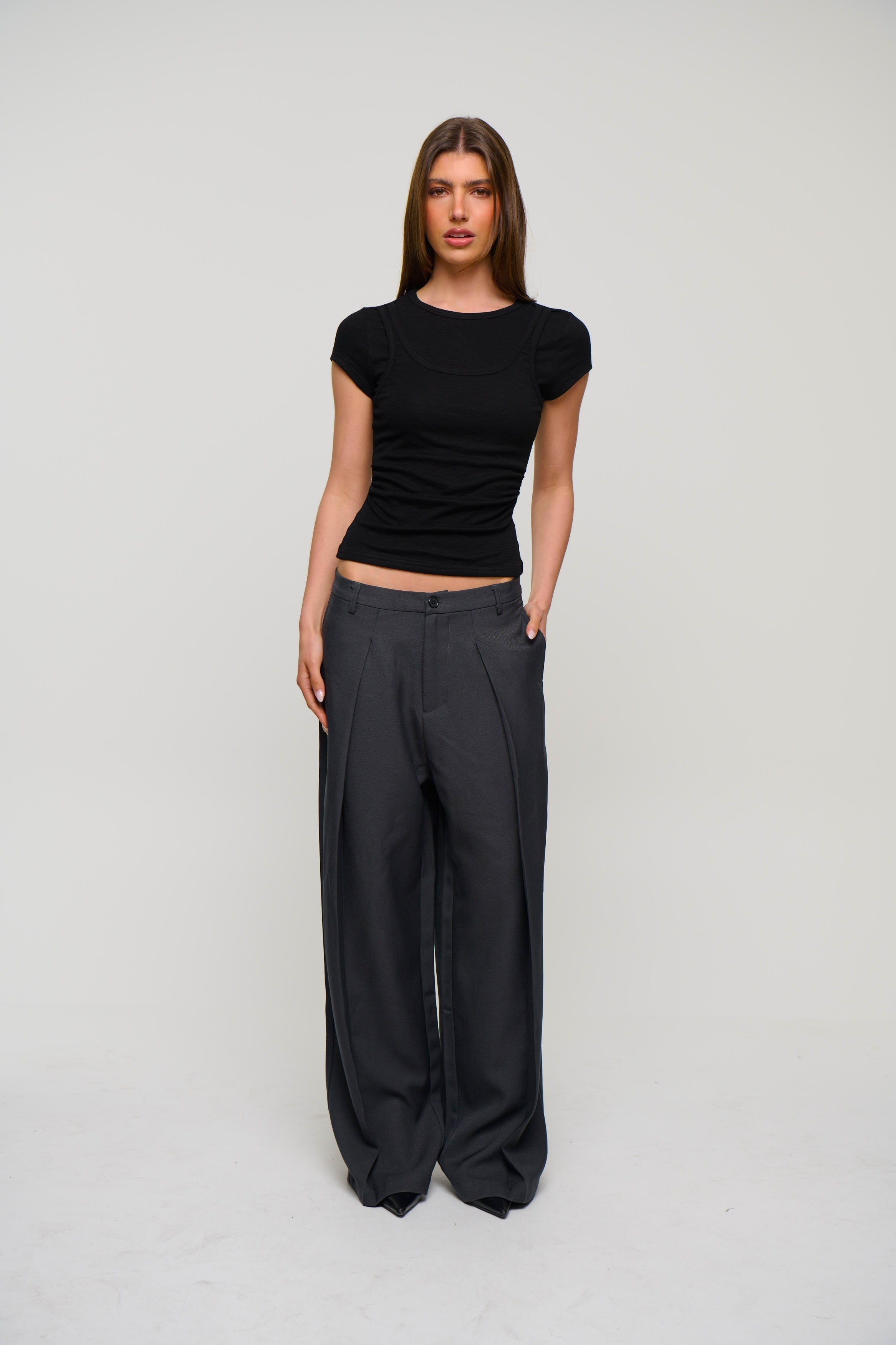 Unisex Josh Baggy Pant Dark Grey